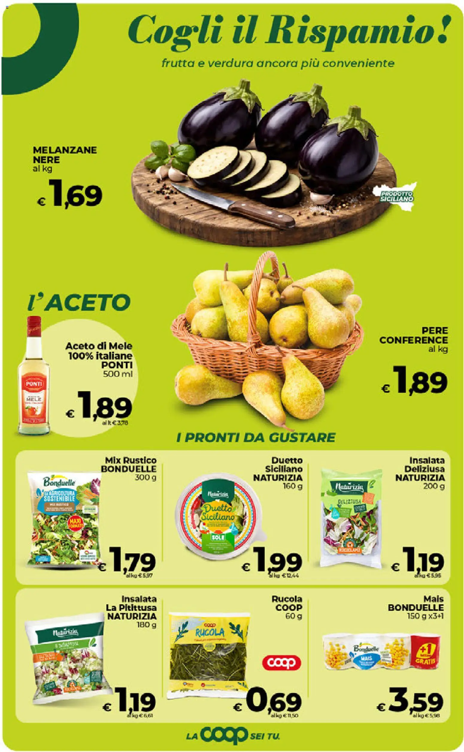 Volantino COOP del 17.03.2026 | Pagina: 19 | Prodotti: Rucola, Frutta, Aceto, Melanzane