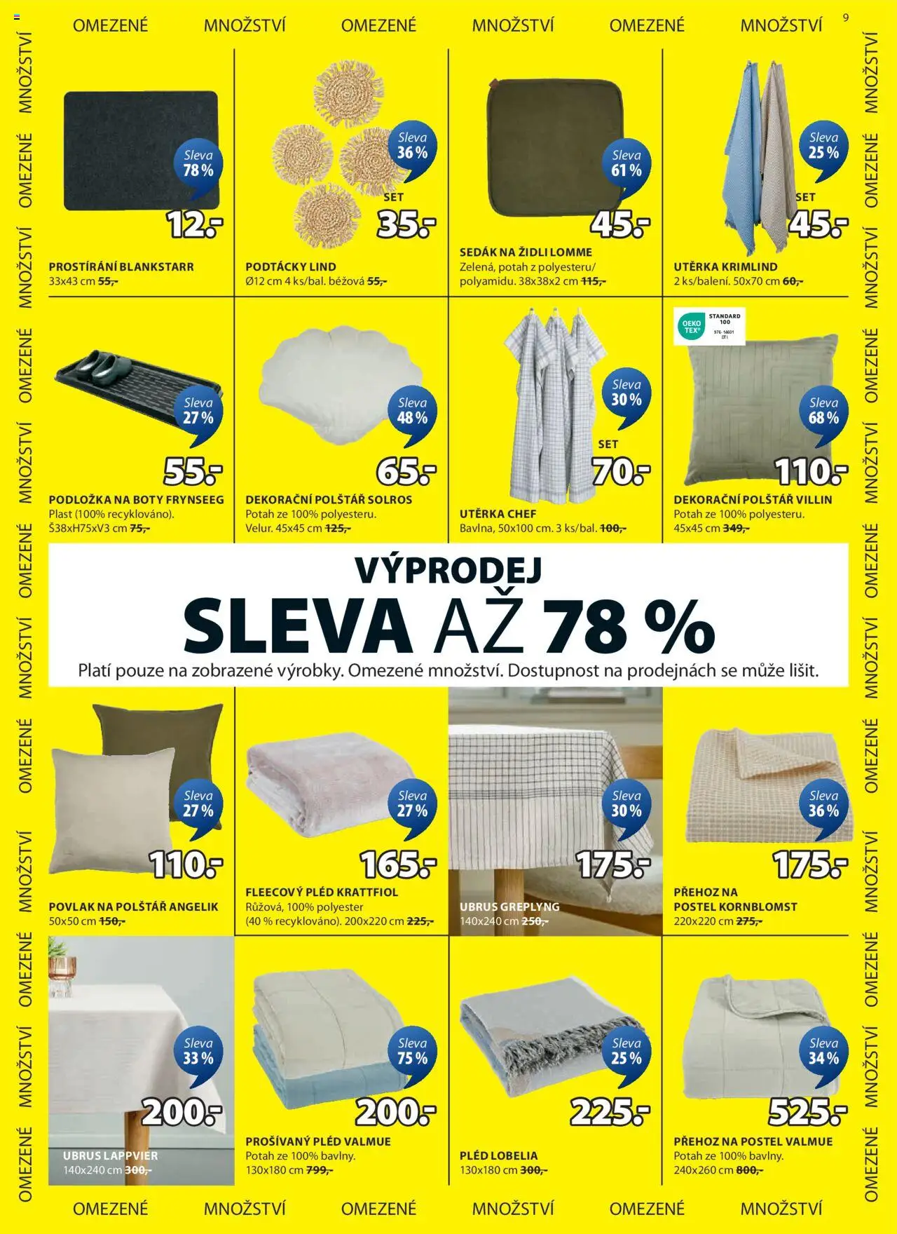 JYSK leták od 28.05.2025 | Strana: 9 | Produkty: Přehoz, Prostírání, Boty, Přehoz na postel