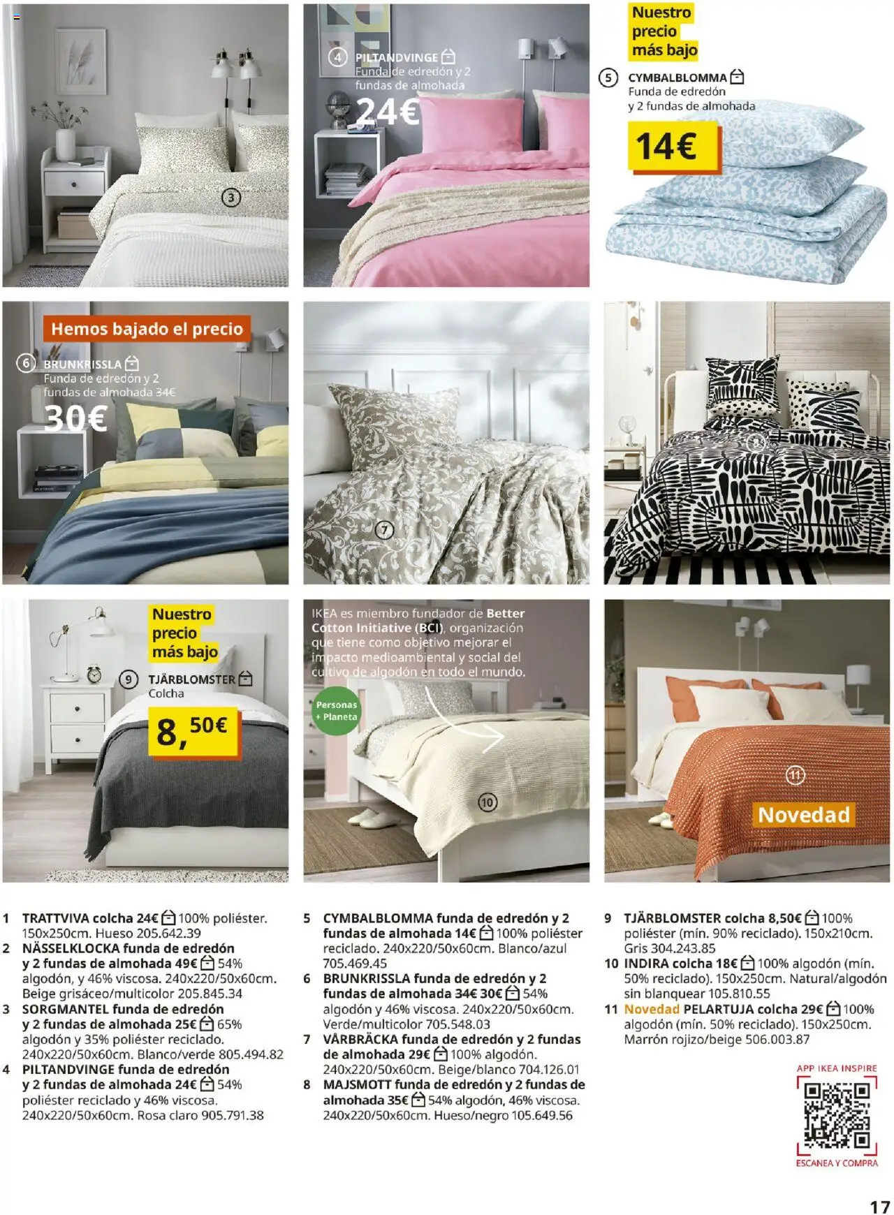 Catálogo IKEA Accesorios y decoración │ válido desde el 04.02.2025 | Página: 17 | Productos: Edredón, Funda, Almohada, Colcha
