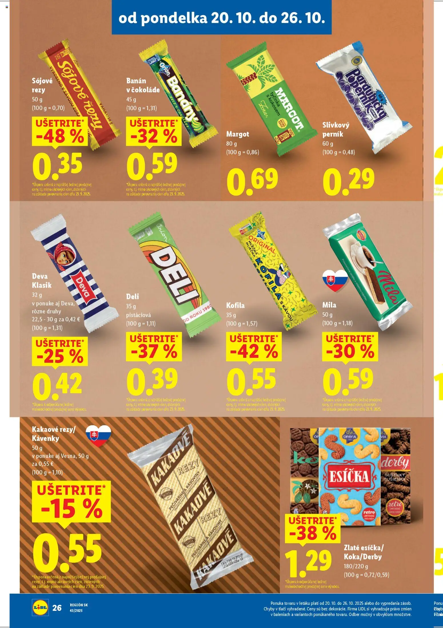 Nové Lidl akcie – leták je platný od 23.10.2025 | Strana: 70 | Produkty: Banány, Mila