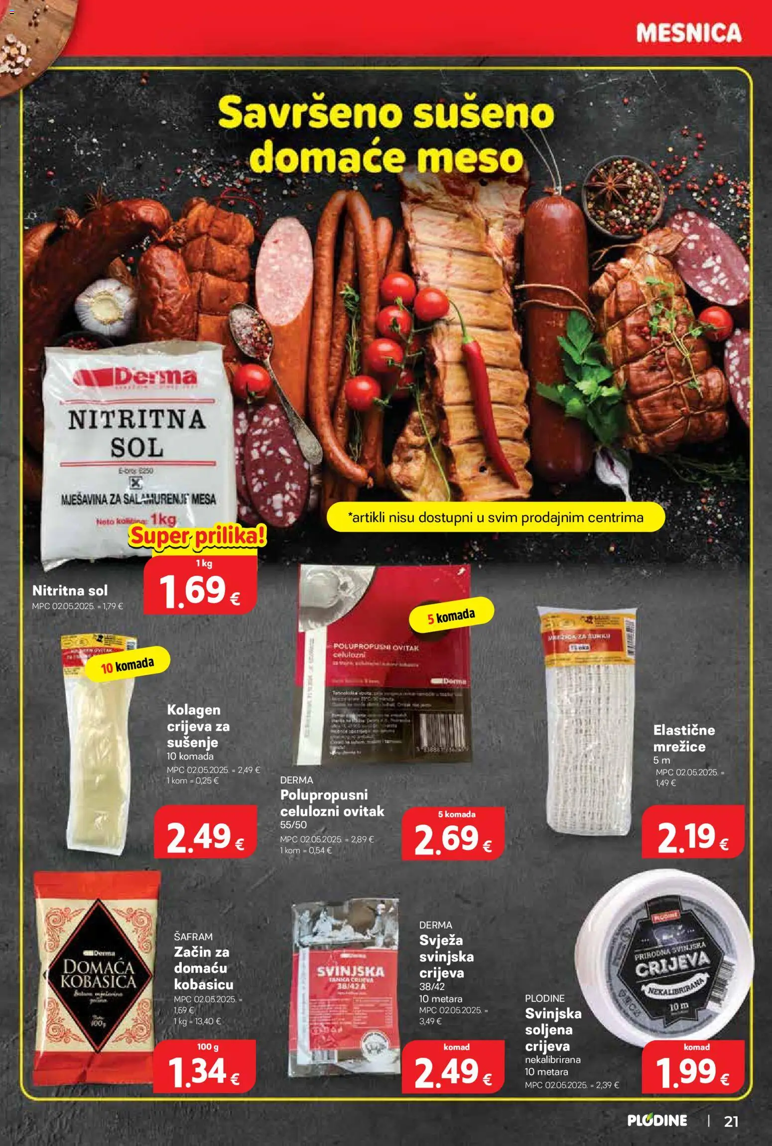 Plodine katalog | vrijedi od 12.11.2025 | Stranica: 21 | Proizvodi: Meso, Sol, Kobasica