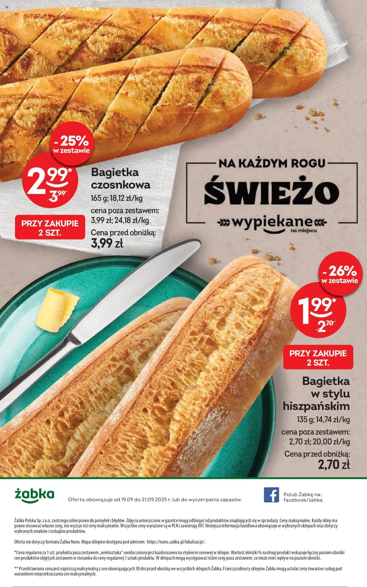 Żabka Gazetka - Weekendowe promocje od 19.09.2025 | Strona: 10 | Produkty: Bagietka