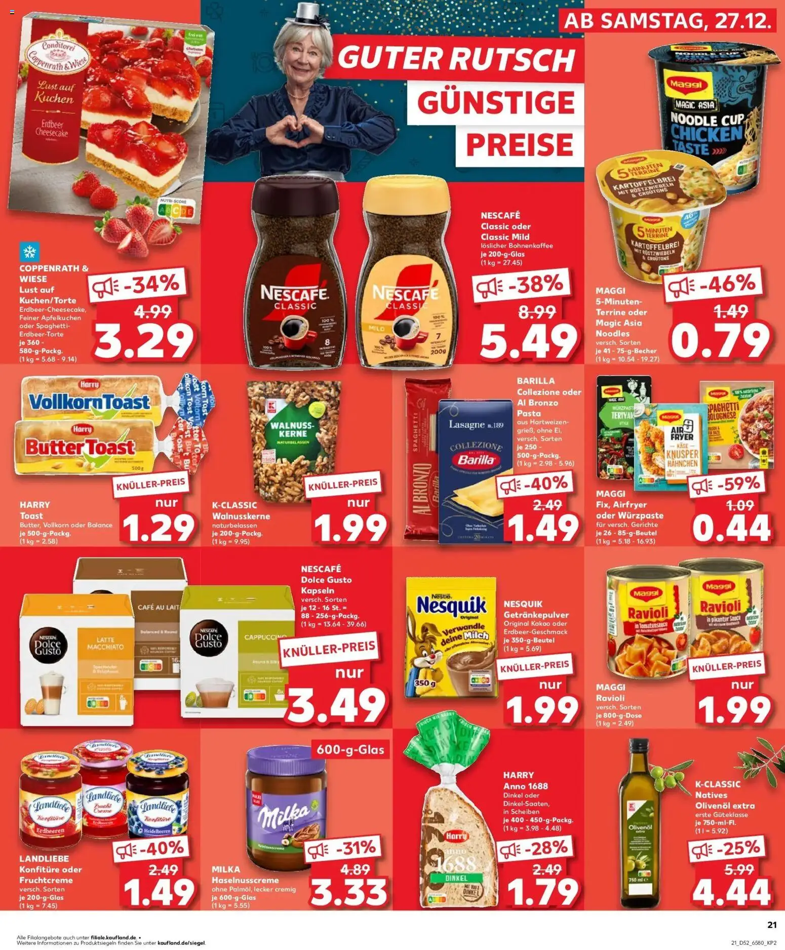 Kaufland prospekt Hamburg	 – gültig ab 28.12.2025 | Seite: 21 | Produkte: Milch, Käse, Barilla, Kuchen