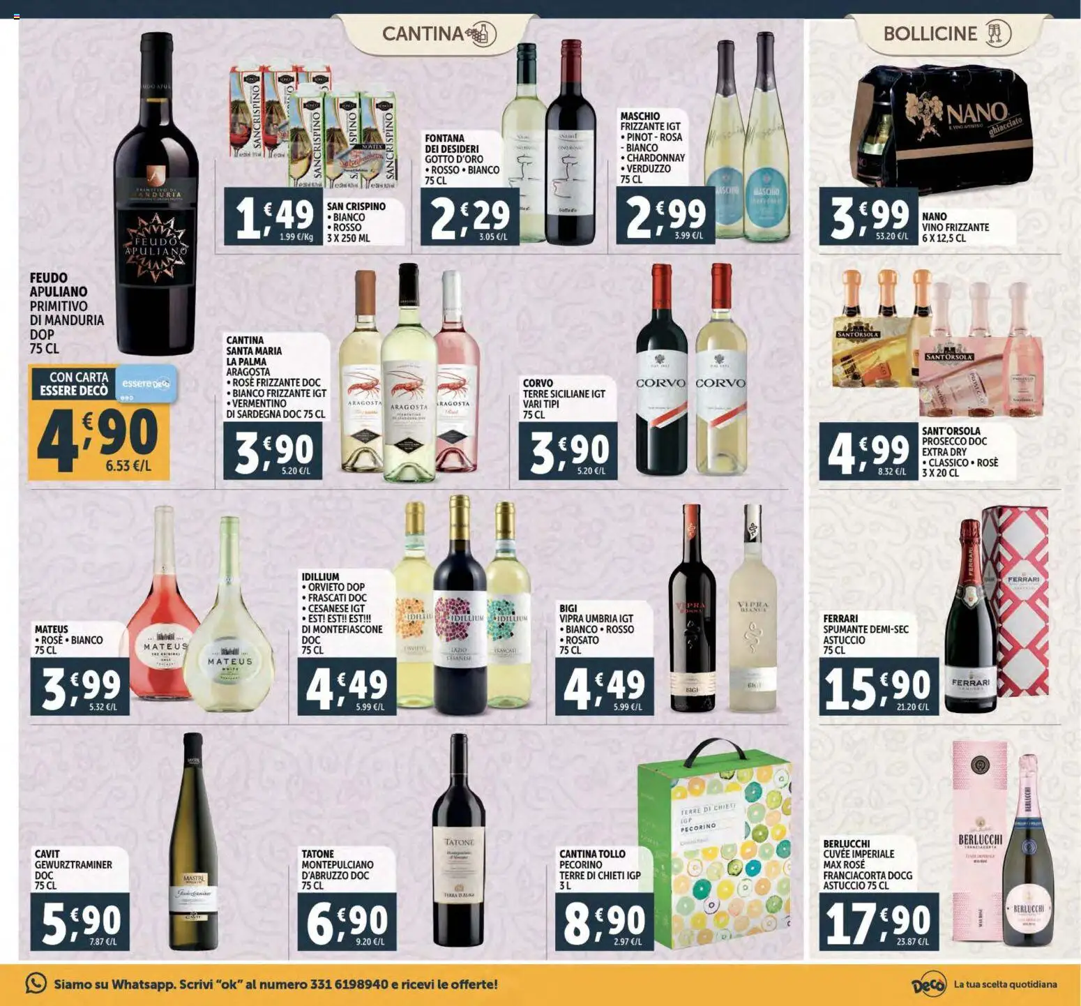 Volantino Decò del 02.12.2025 | Pagina: 25 | Prodotti: Prosecco, Vino, Astuccio, Pecorino