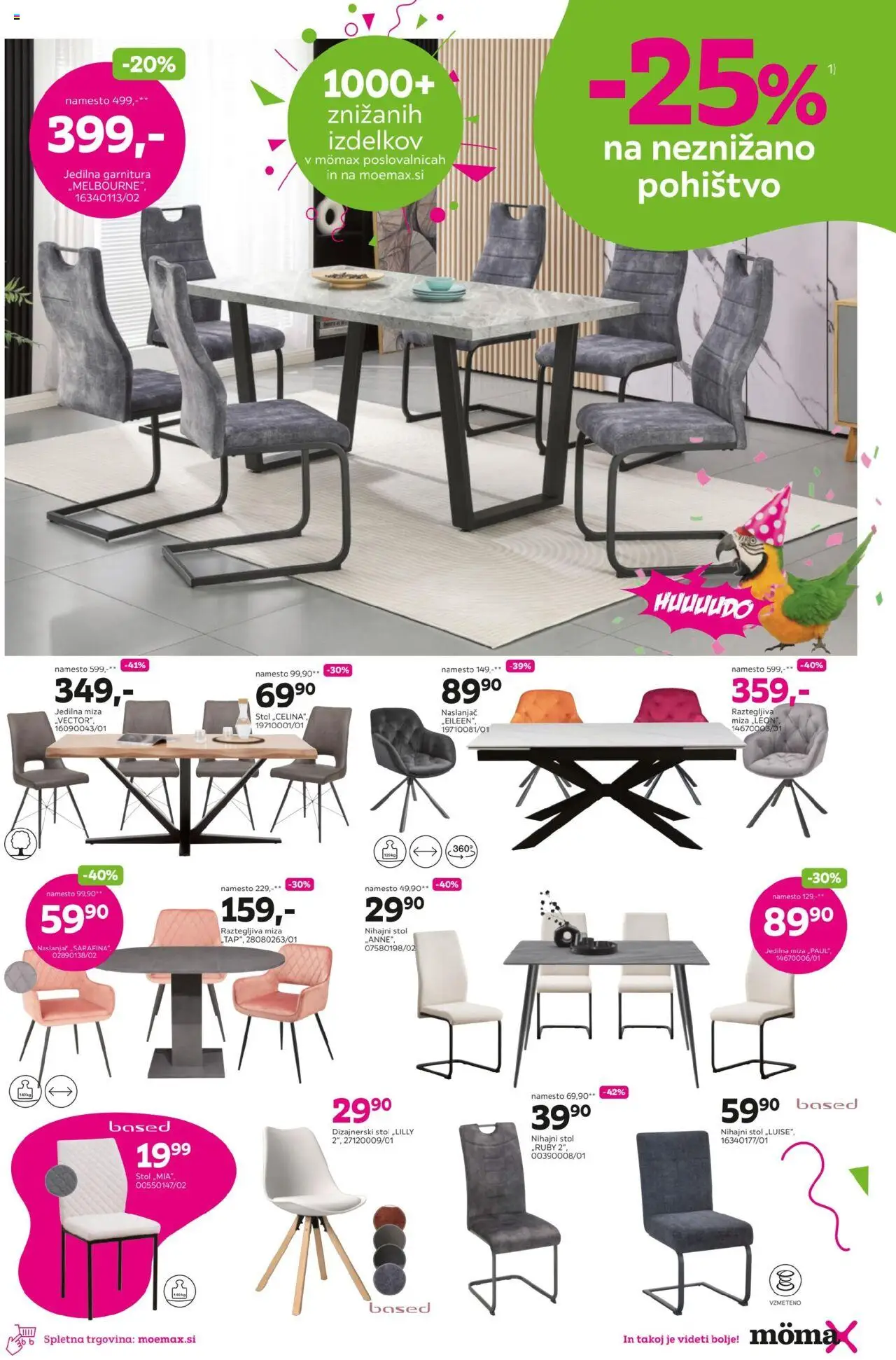 Mömax katalog │ velja od 25.08.2025 | Stran: 3 | Izdelki: Naslanjač, Jedilna miza, Pohištvo, Miza