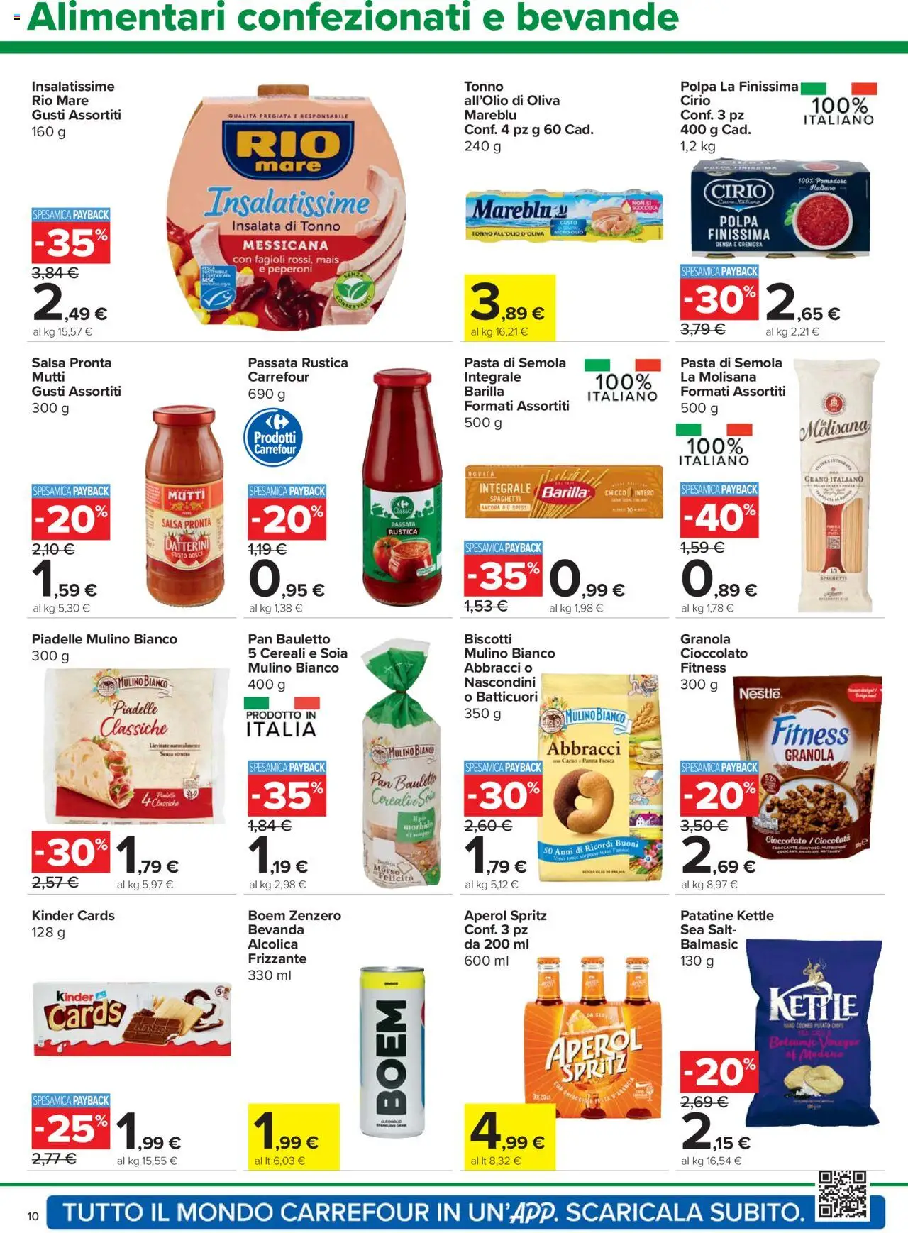 Volantino Carrefour del 07.08.2025 | Pagina: 10 | Prodotti: Panna, Fagioli, Pasta, Cacao