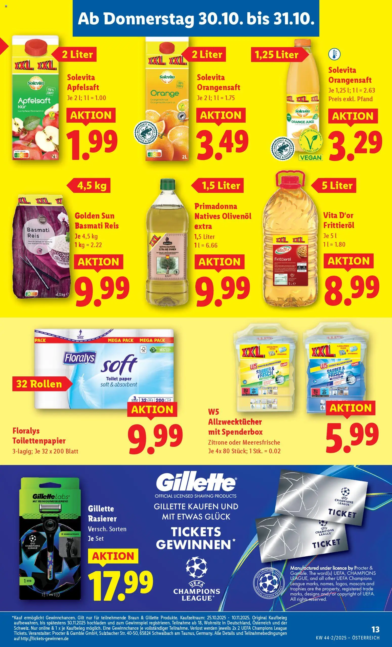 Lidl Flugblatt - Altenmarkt im Pongau, St. Johann im Pongau, Zell am See gültig ab 30.10.2025 | Seite: 17 | Produkte: Zitrone, Huile à frire, Planche de surf, Reis