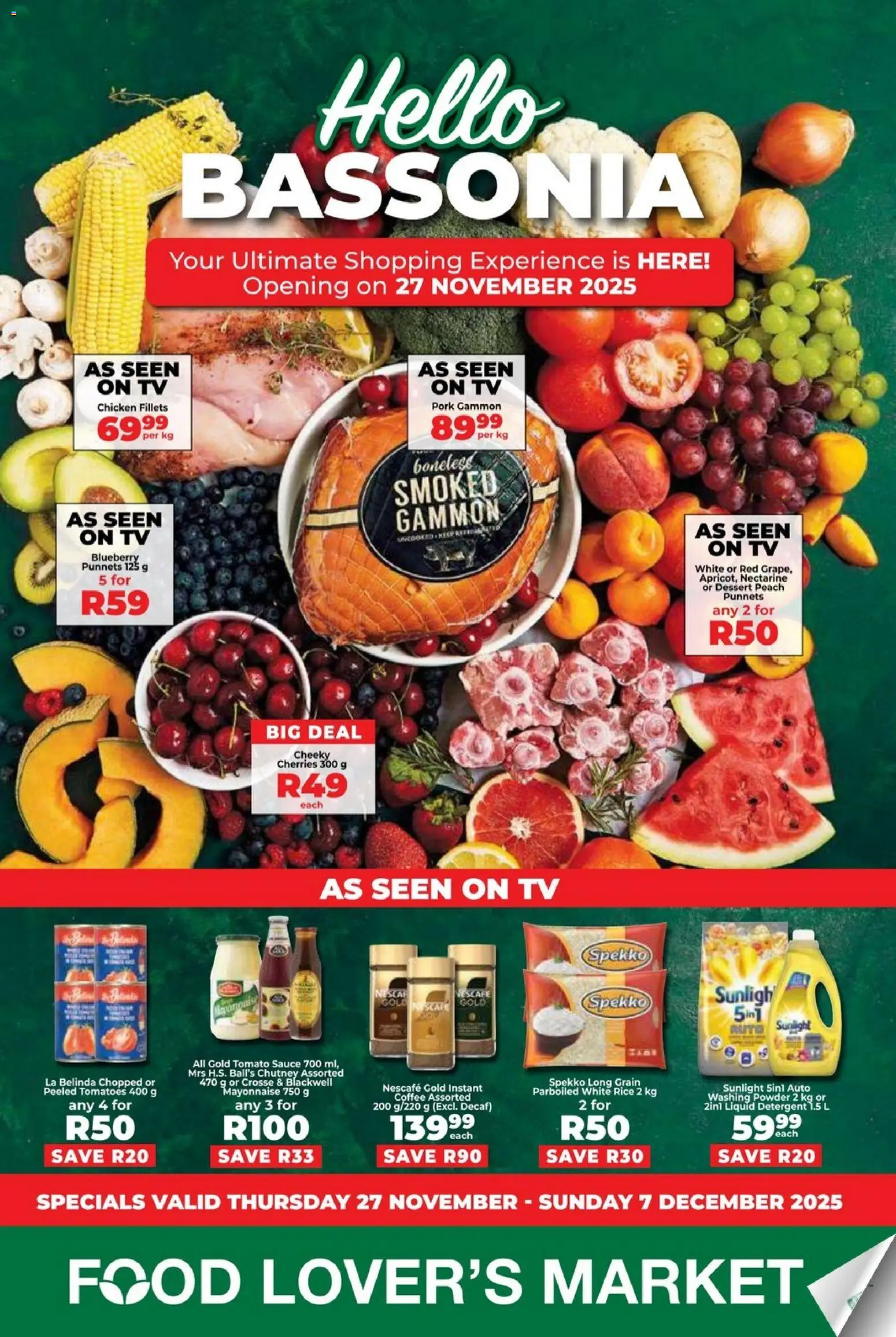New Food Lover's Market catalogue – valid from 27.11.2025 | Page: 1 | Products: Chutney, TV, Pork, Peach