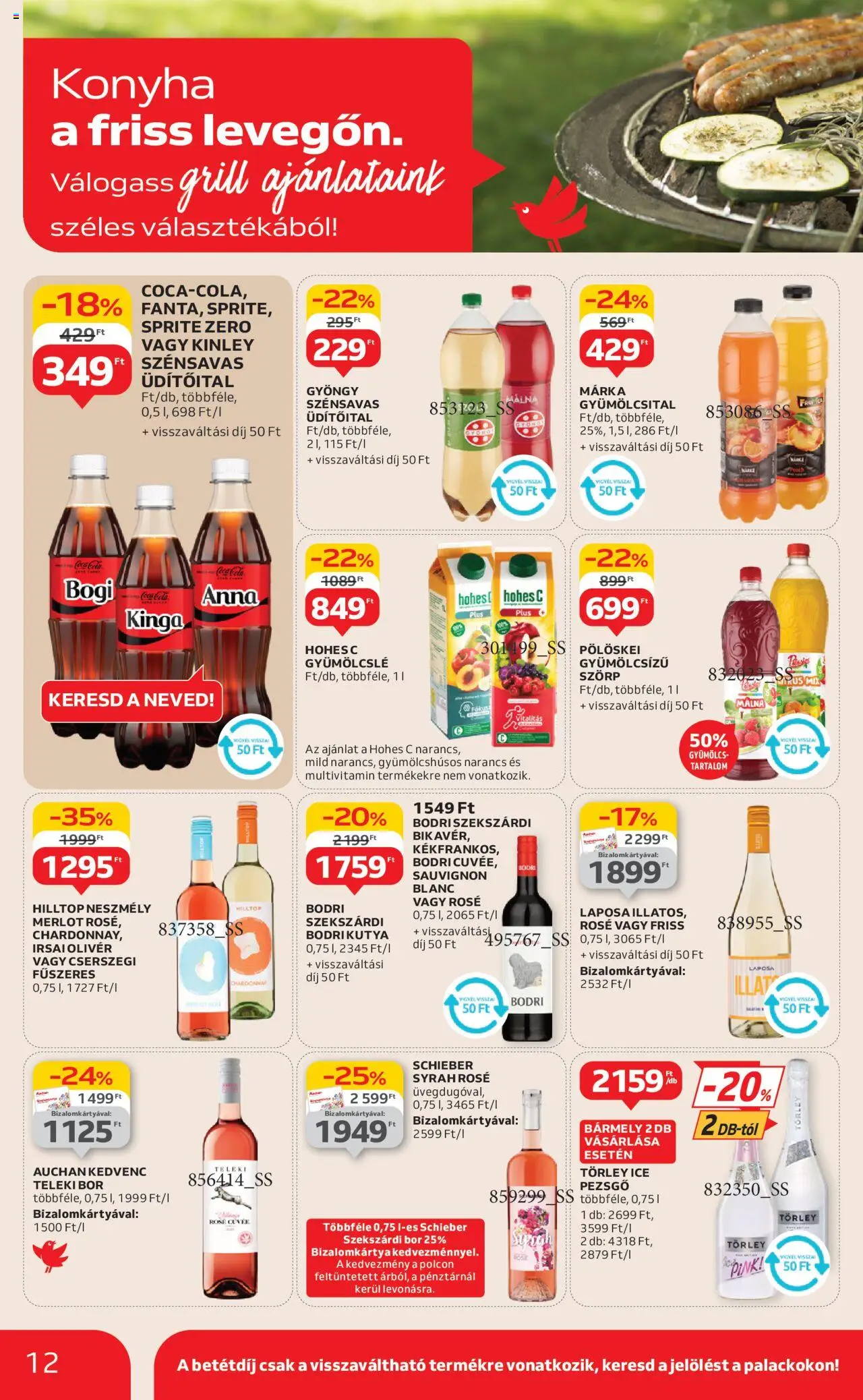 Auchan akciós ujság - amely érvényes a következő dátumtól: 12.06.2025 | Oldal: 12 | Termékek: Gyümölcs, Pezsgő, Bor, Narancs
