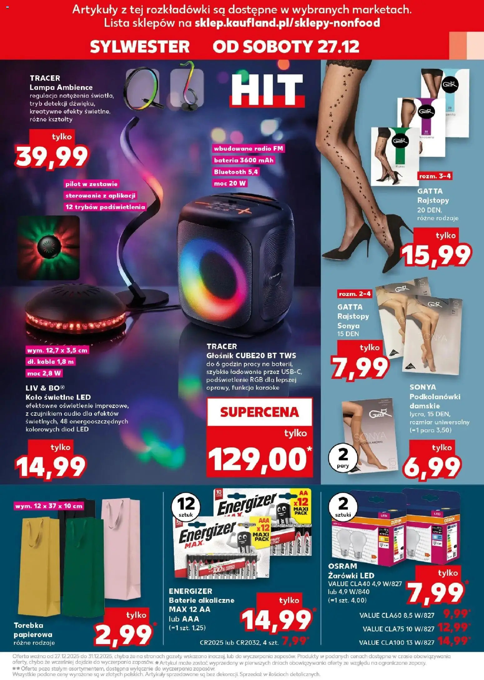 Kaufland gazetka - Mega okazje od 27.12.2025 | Strona: 11 | Produkty: Torebka, Audio, Głośnik, Gatta