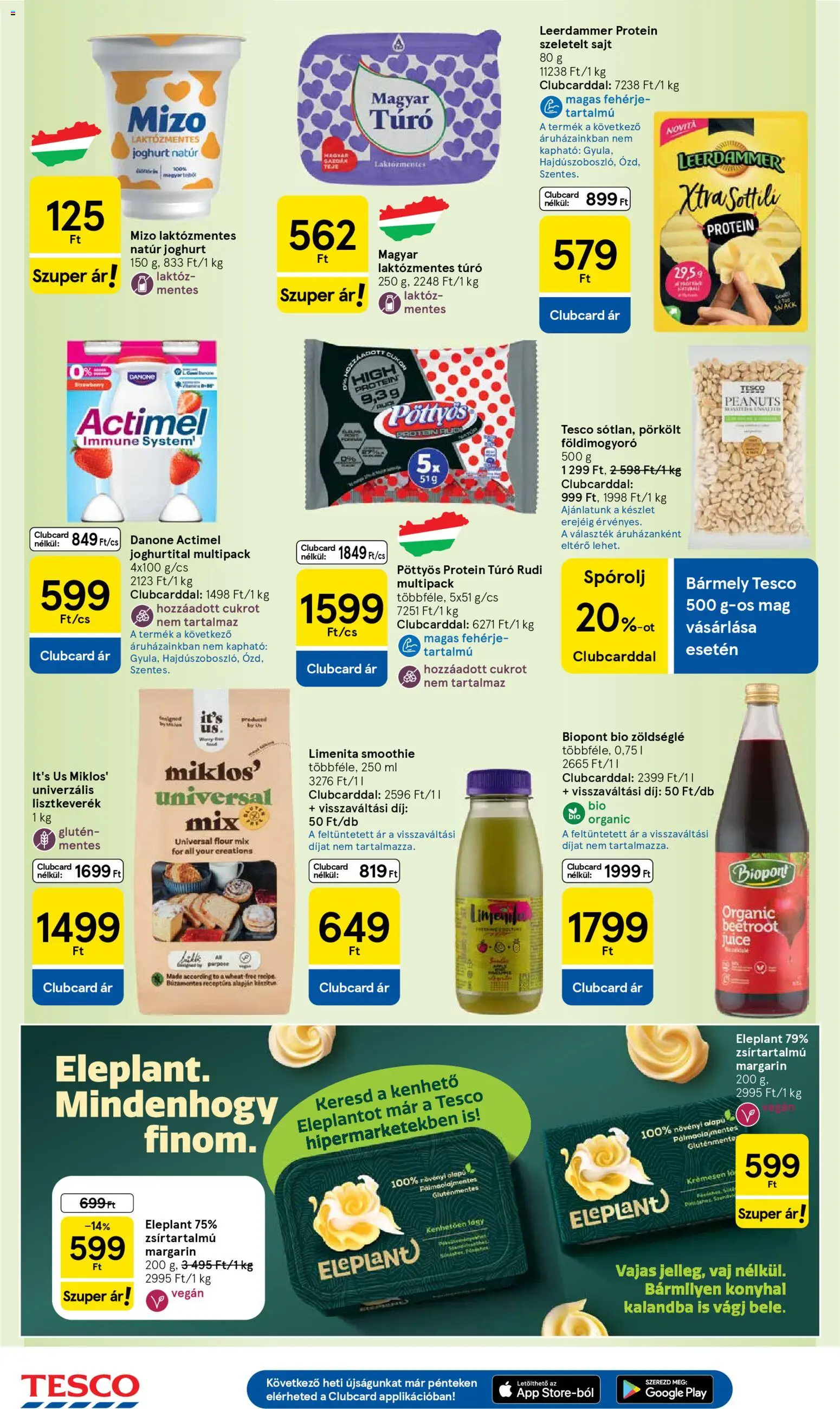 Tesco akciós ujság - amely érvényes a következő dátumtól: 16.04.2026 | Oldal: 20 | Termékek: Protein, Fehérje, Laktózmentes túró, Vegán
