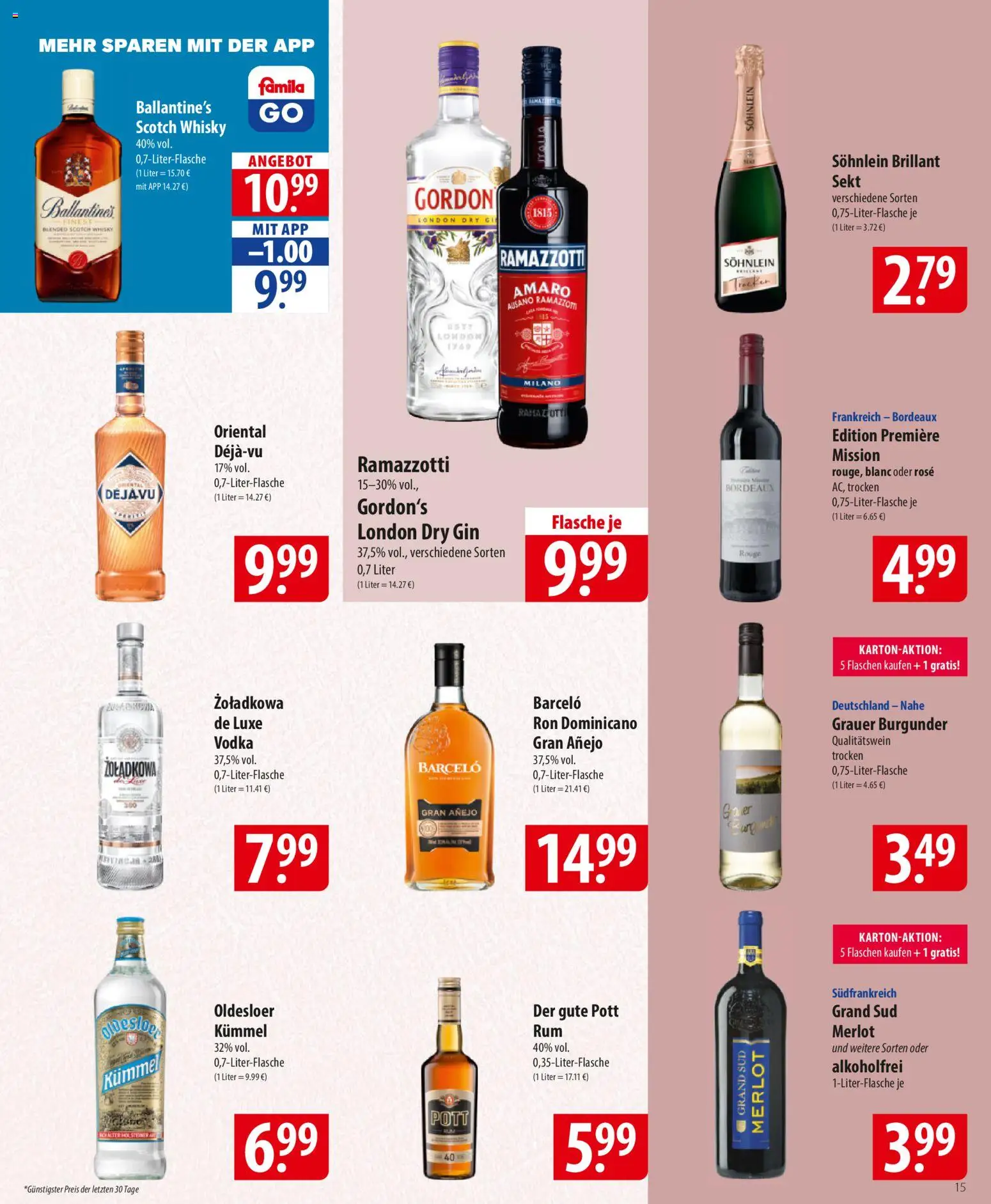 Famila Prospekt 	 – gültig ab 23.02.2026 | Seite: 15 | Produkte: Whisky, Merlot, Gin, Ramazzotti