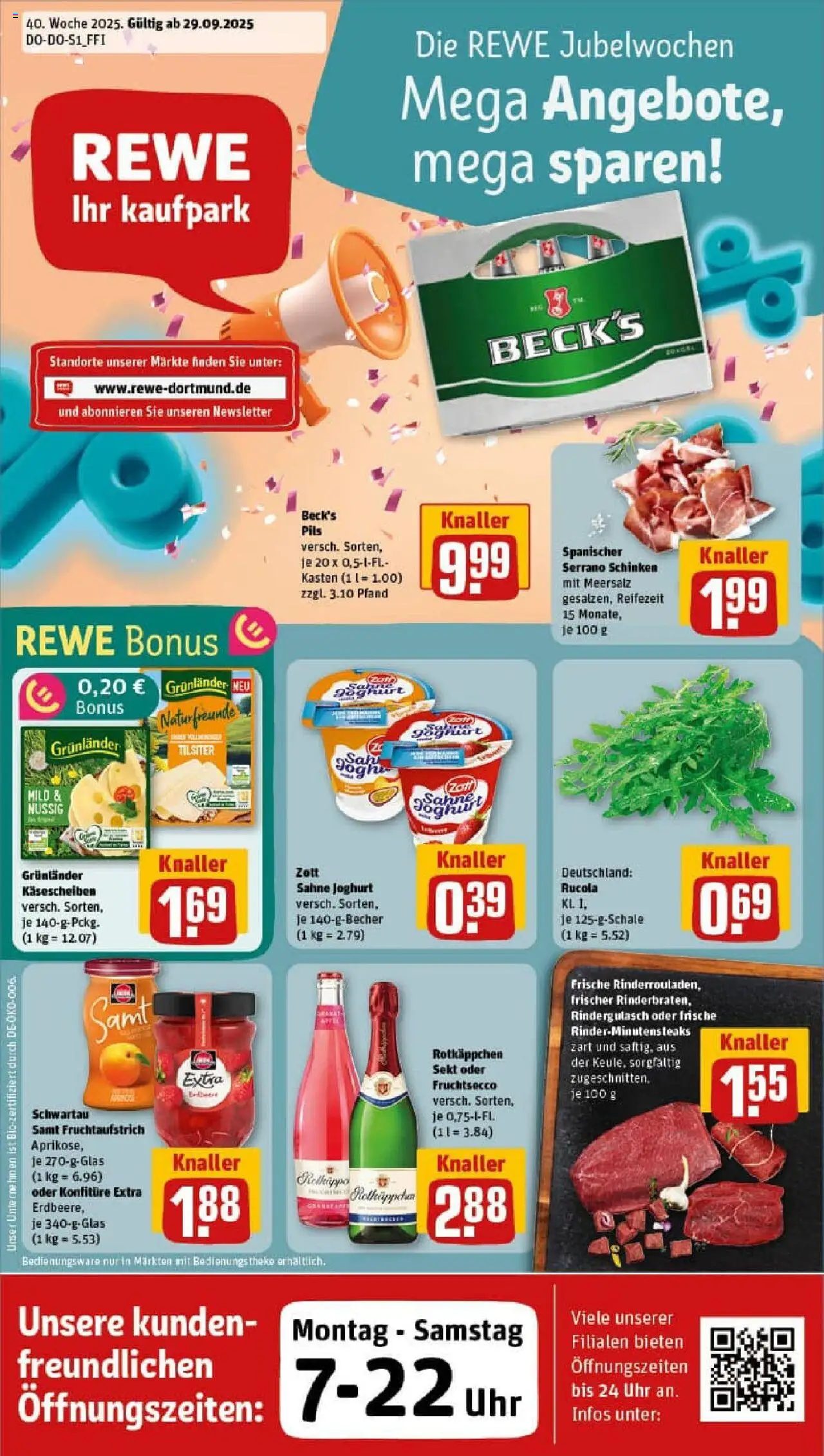 Rewe prospekt Schalksmühle	 – gültig ab 28.09.2025 | Seite: 1 | Produkte: Rotkappchen sekt, Sekt, Rucola, Grunlander