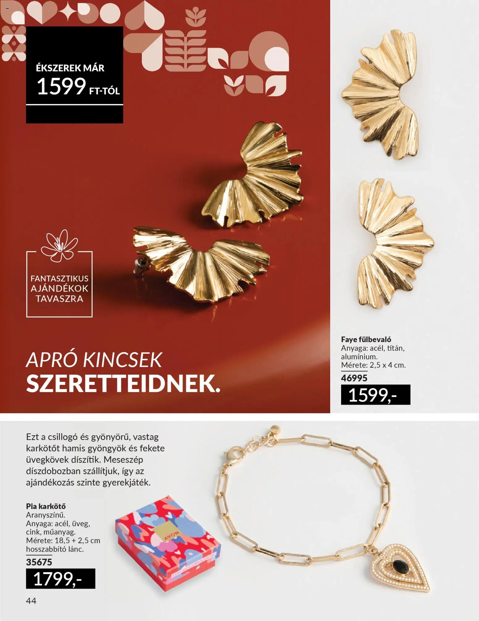 Avon akciós ujság - amely érvényes a következő dátumtól: 01.02.2026 | Oldal: 44 | Termékek: Hosszabbító, Karkötő