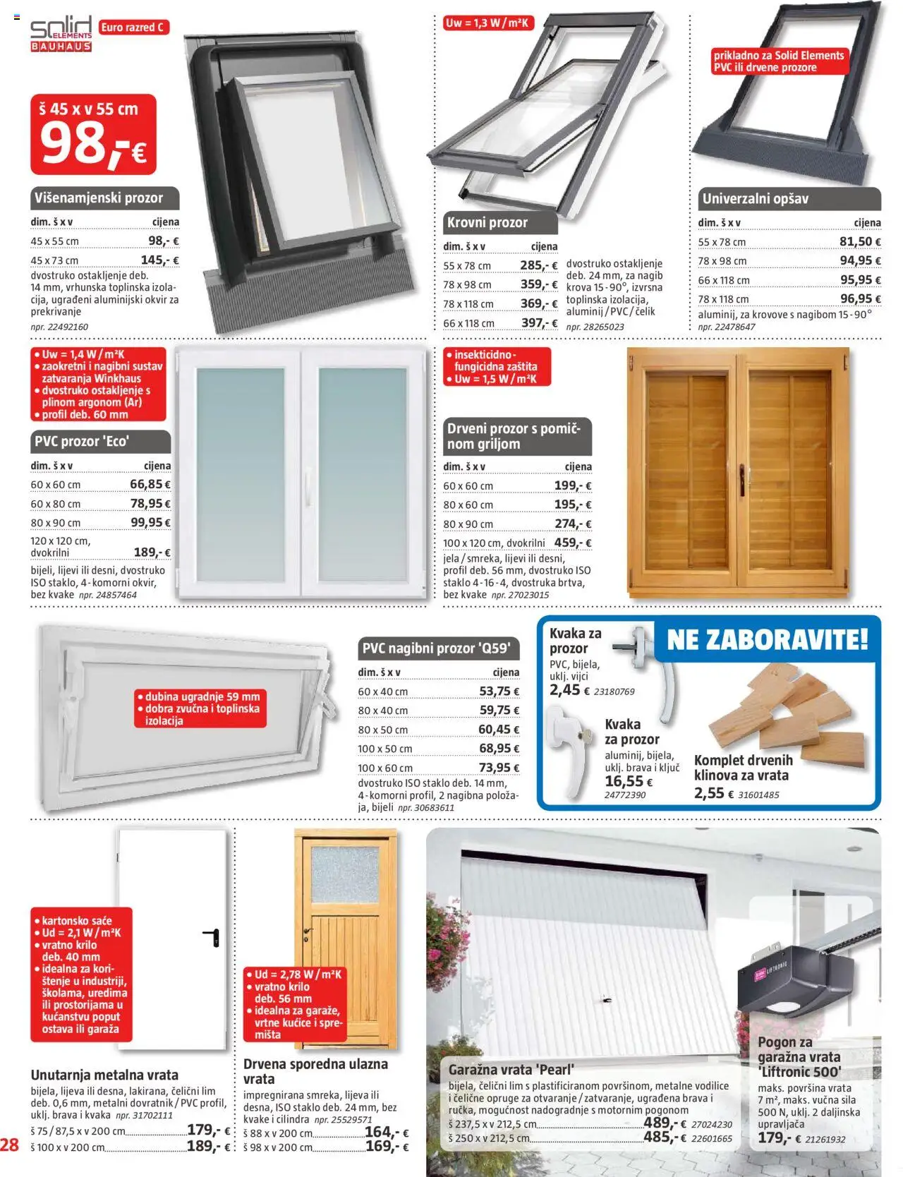 Bauhaus katalog | vrijedi od 01.10.2025 | Stranica: 28 | Proizvodi: Vrtne kućice, Vrata, Drveni prozor, Kvaka