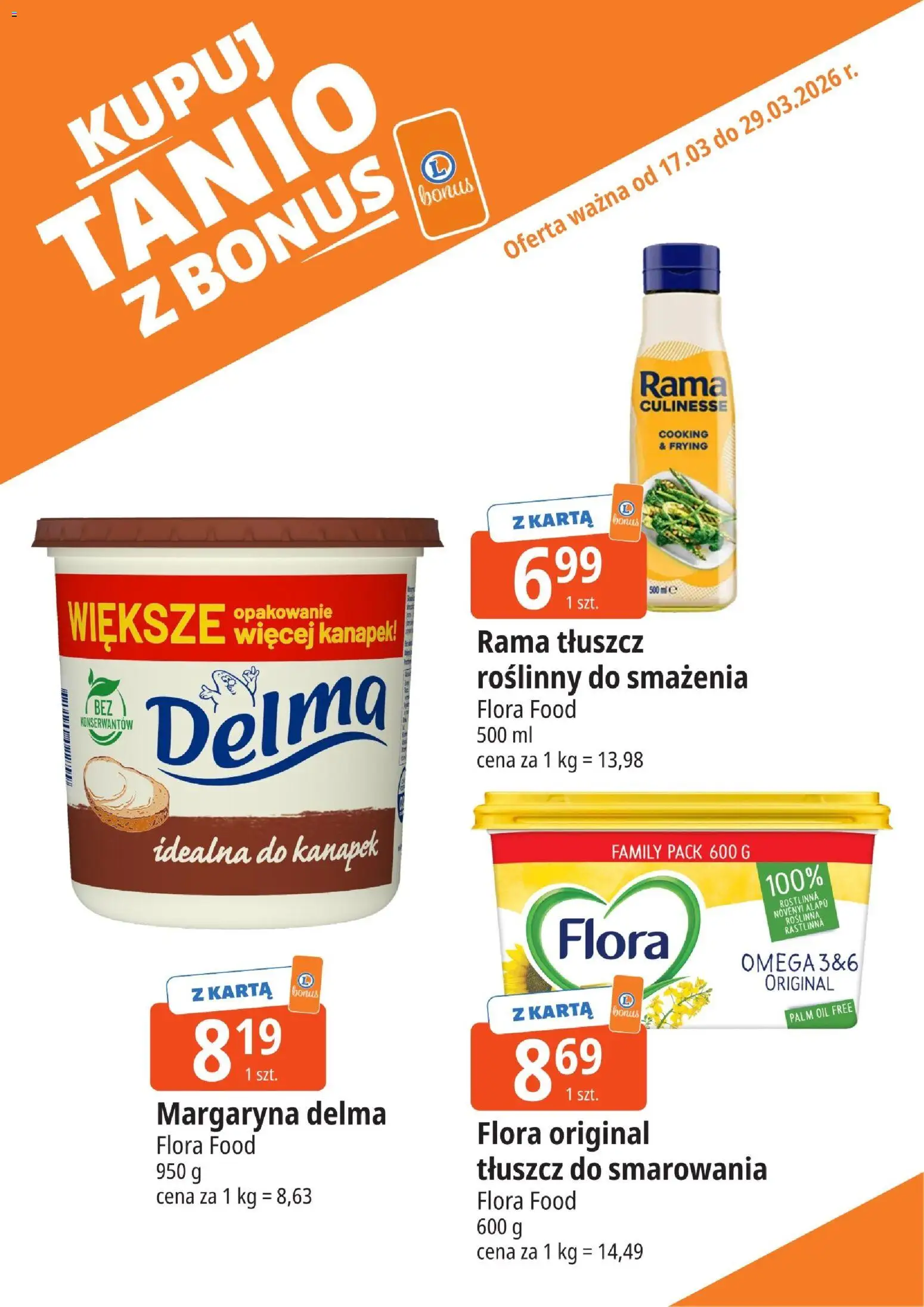 E.Leclerc gazetka - Tychy kupony dodatkowe od 17.03.2026 | Strona: 7 | Produkty: Karta, Margaryna