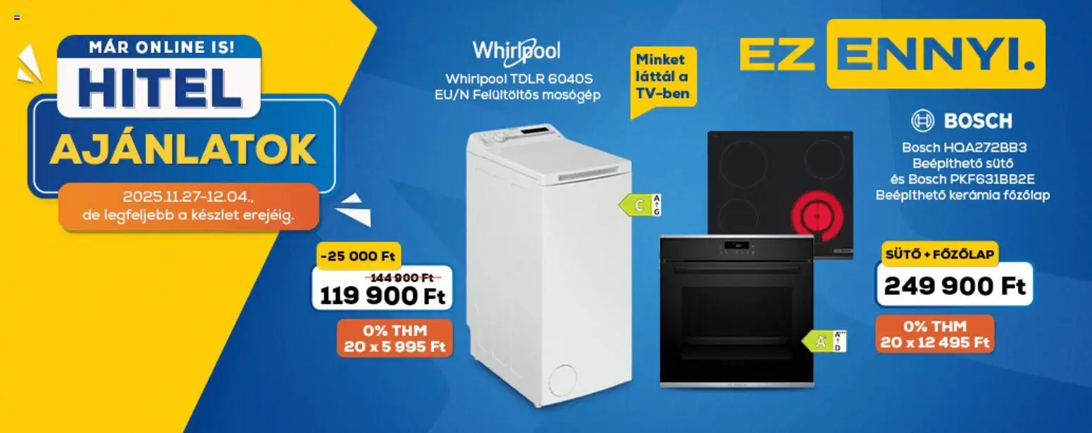 Euronics akciós ujság - amely érvényes a következő dátumtól: 27.11.2025 | Oldal: 3 | Termékek: Mosógép, Sütő, Főzőlap, Felültöltős mosógép