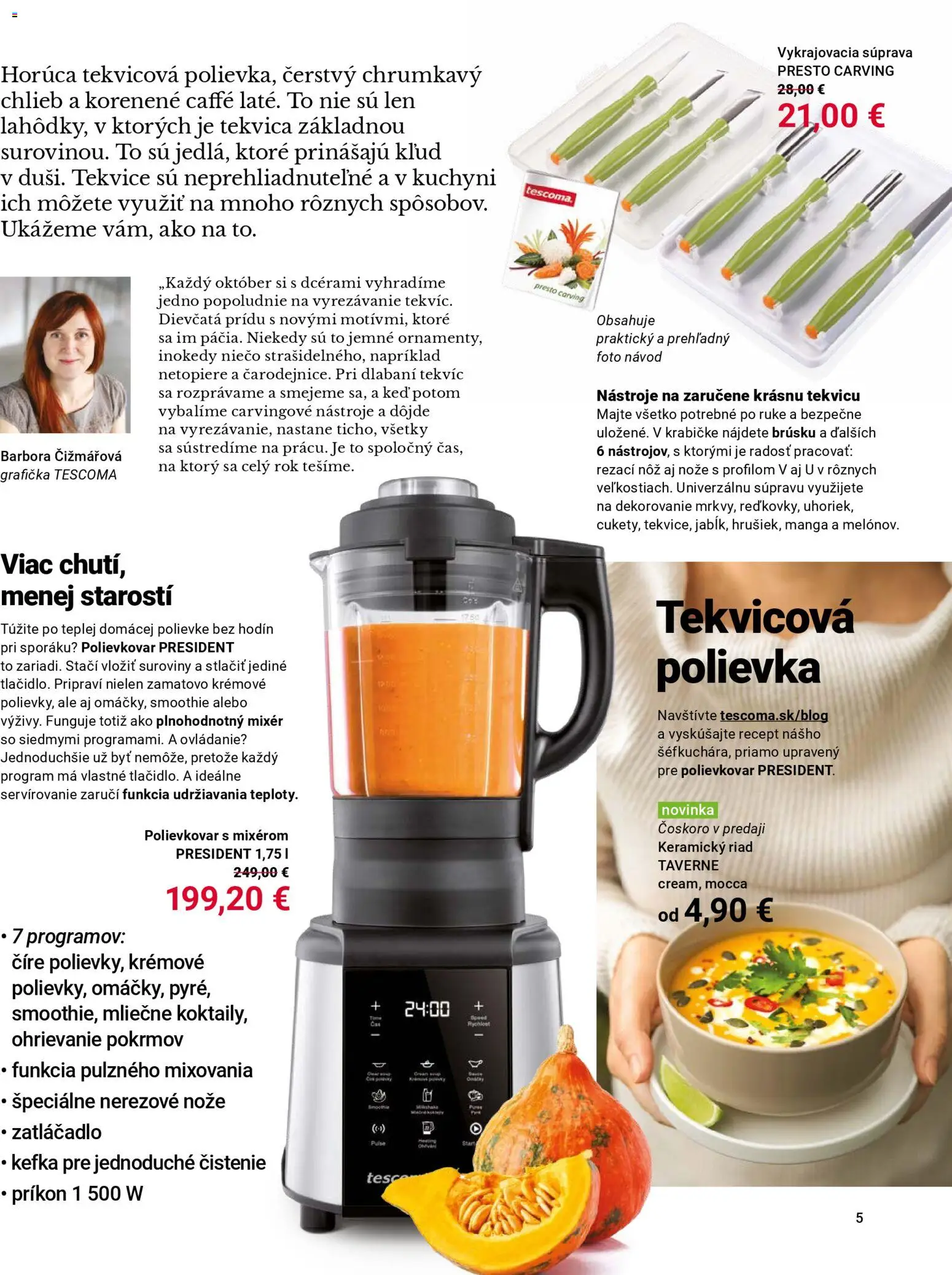 Nové TESCOMA akcie – leták je platný od 01.11.2025 | Strana: 5 | Produkty: Mixér, Chlieb