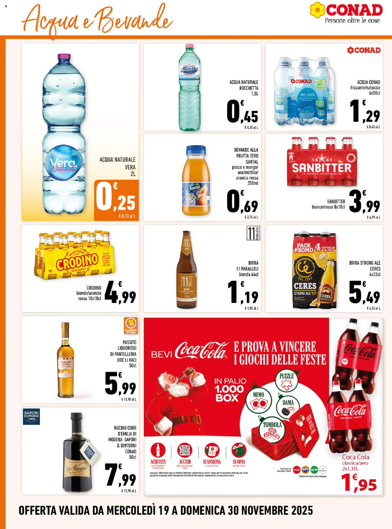 Volantino Conad del 19.11.2025 | Pagina: 12 | Prodotti: Frutta, The, Acqua naturale, Coca Cola