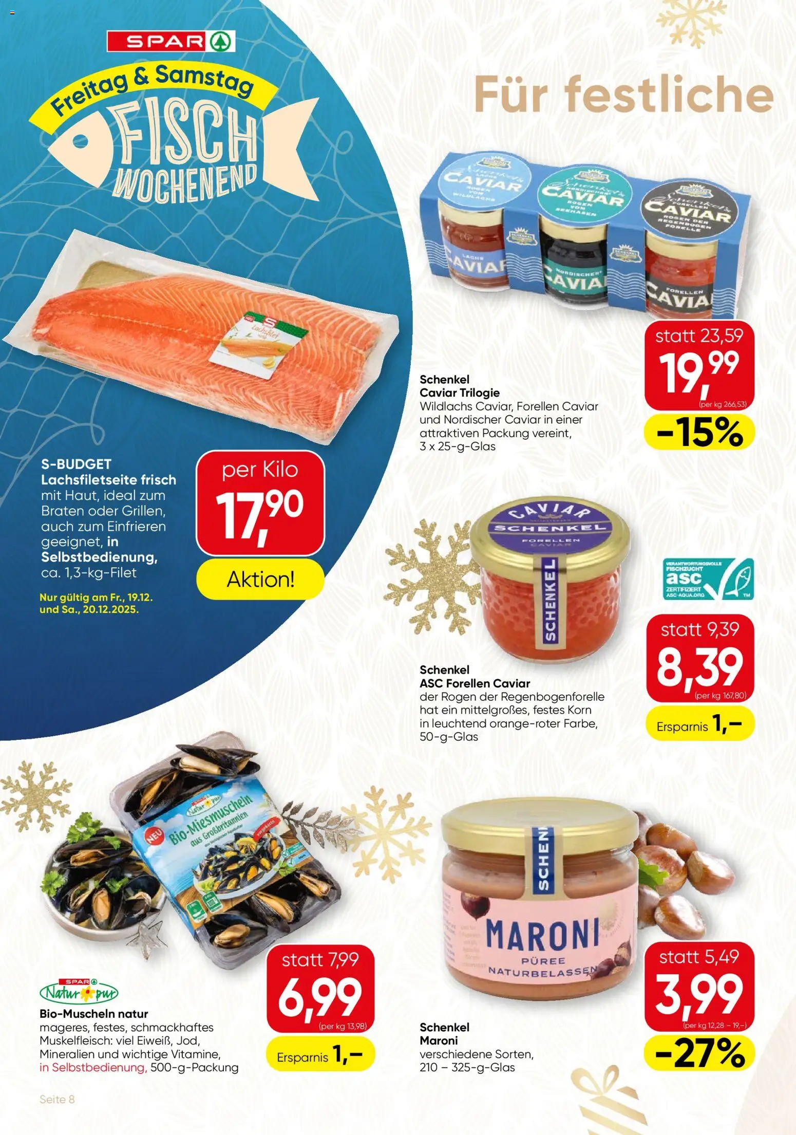 SPAR Gourmet Flugblatt gültig ab 18.12.2025 | Seite: 8 | Produkte: Fisch