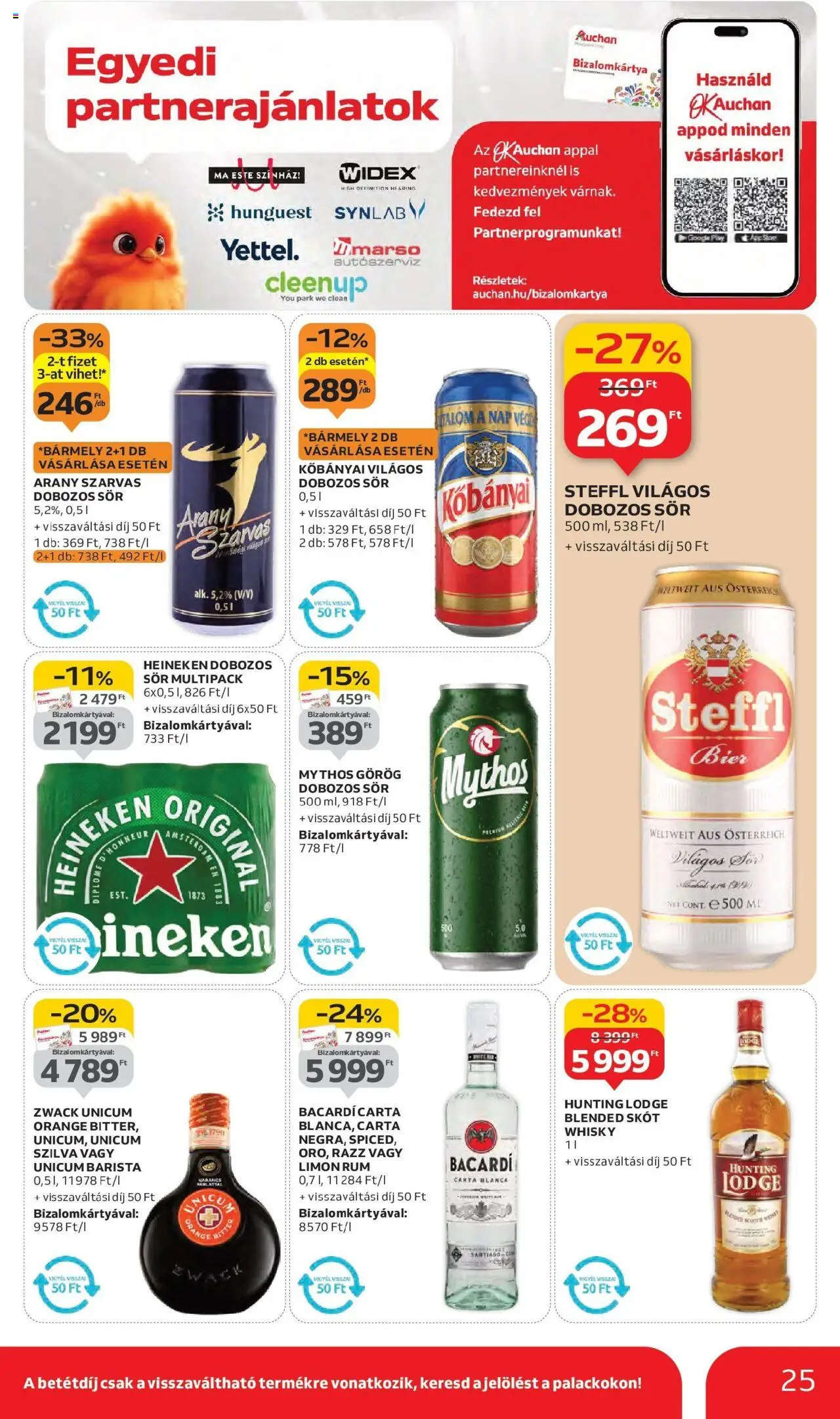 Auchan akciós ujság - amely érvényes a következő dátumtól: 11.09.2025 | Oldal: 25 | Termékek: Szilva, Rum, Steffl, Dobozos sör