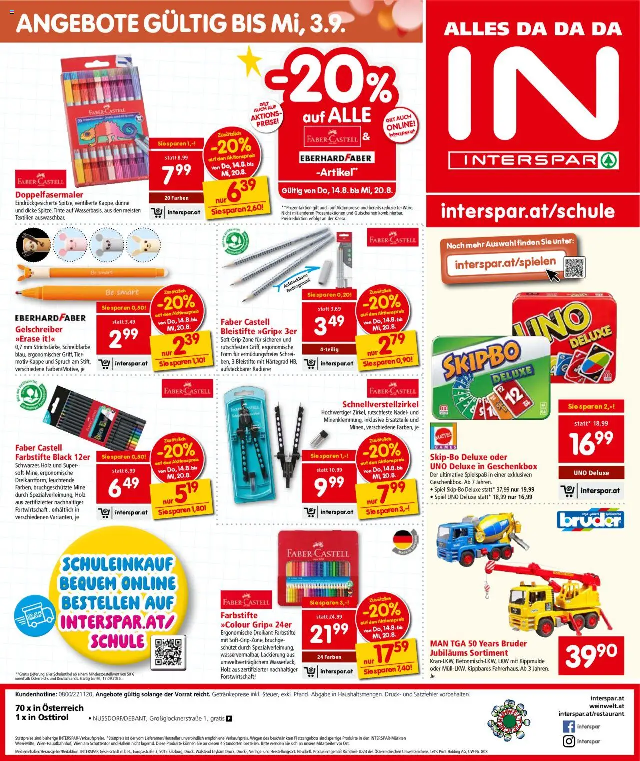 Interspar Flugblatt - Osttirol gültig ab 14.08.2025 | Seite: 20 | Produkte: Spiel