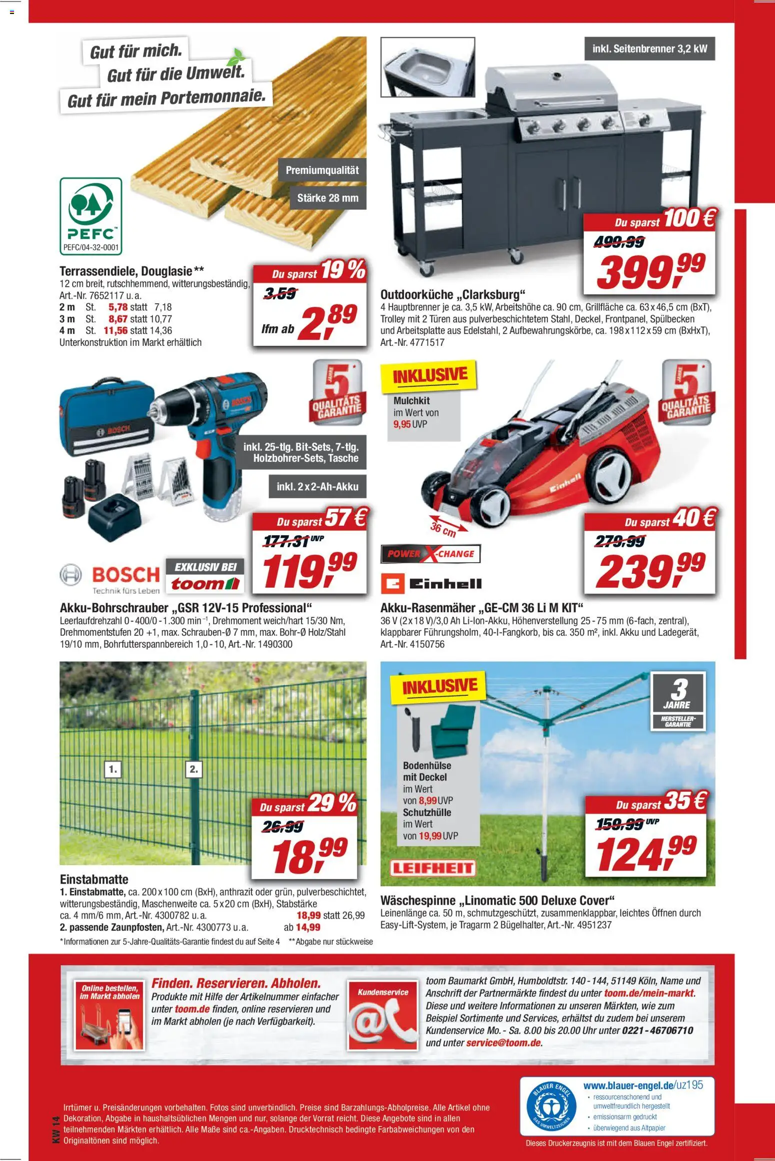 Toom Baumarkt Prospekt 	 – gültig ab 03.04.2026 | Seite: 22 | Produkte: Bosch, Tasche, Uhr