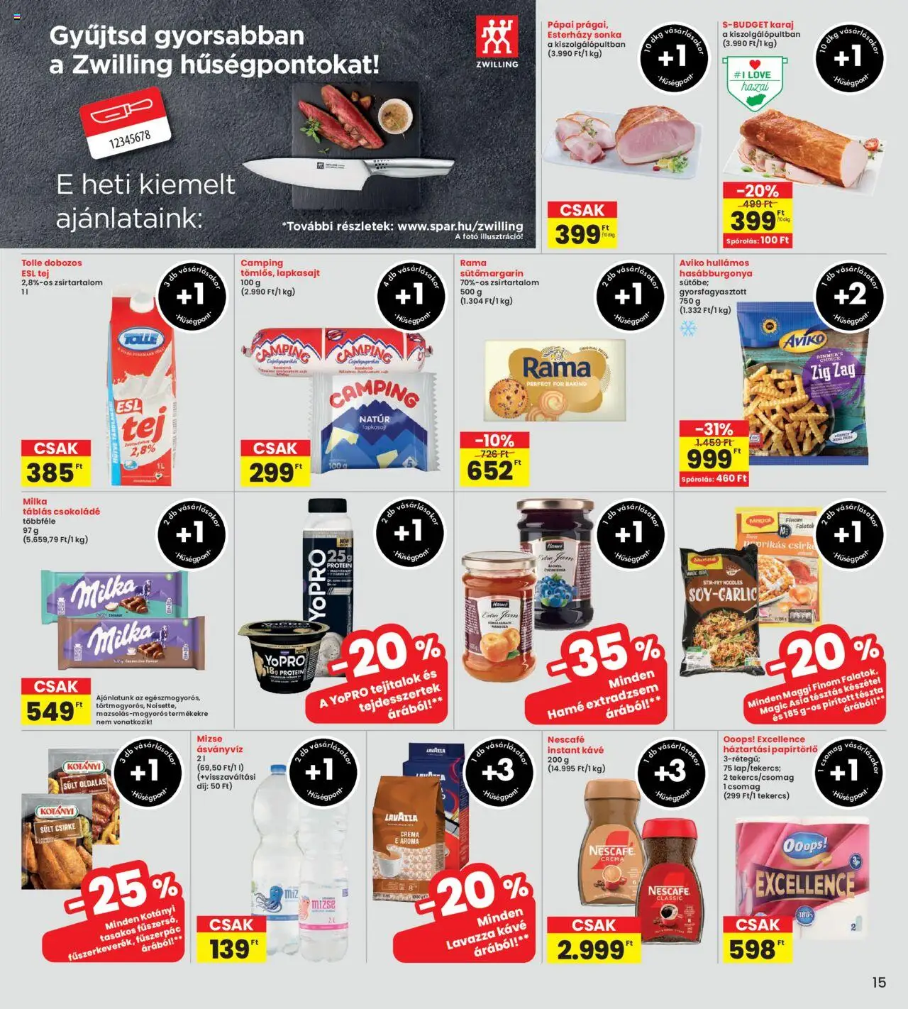 Interspar akciós ujság - amely érvényes a következő dátumtól: 09.10.2025 | Oldal: 15 | Termékek: Protein, Ásványvíz, Tészta, Hasábburgonya
