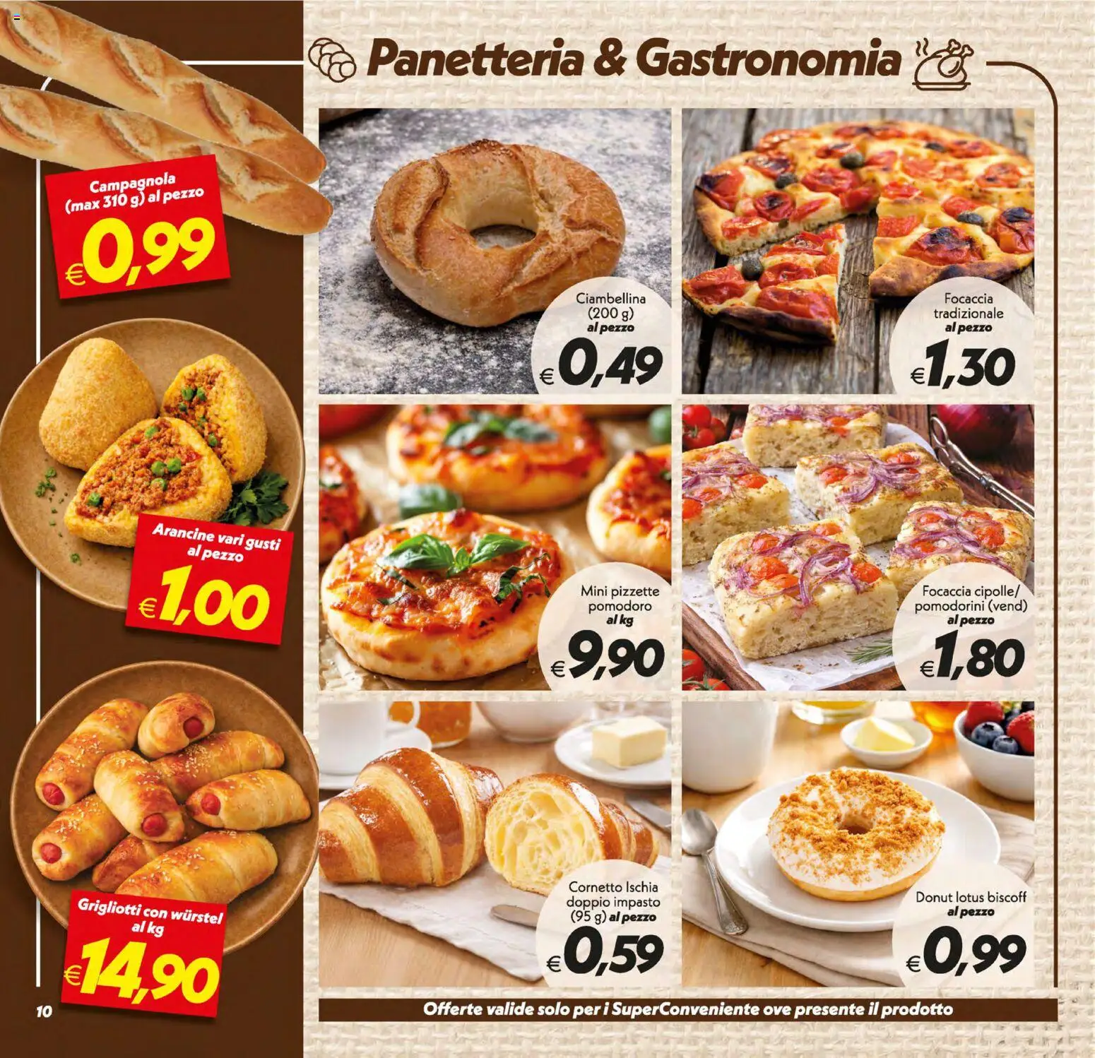 Volantino SuperConveniente del 17.03.2026 | Pagina: 10 | Prodotti: Pomodorini, Cornetto, Pomodoro, Wurstel