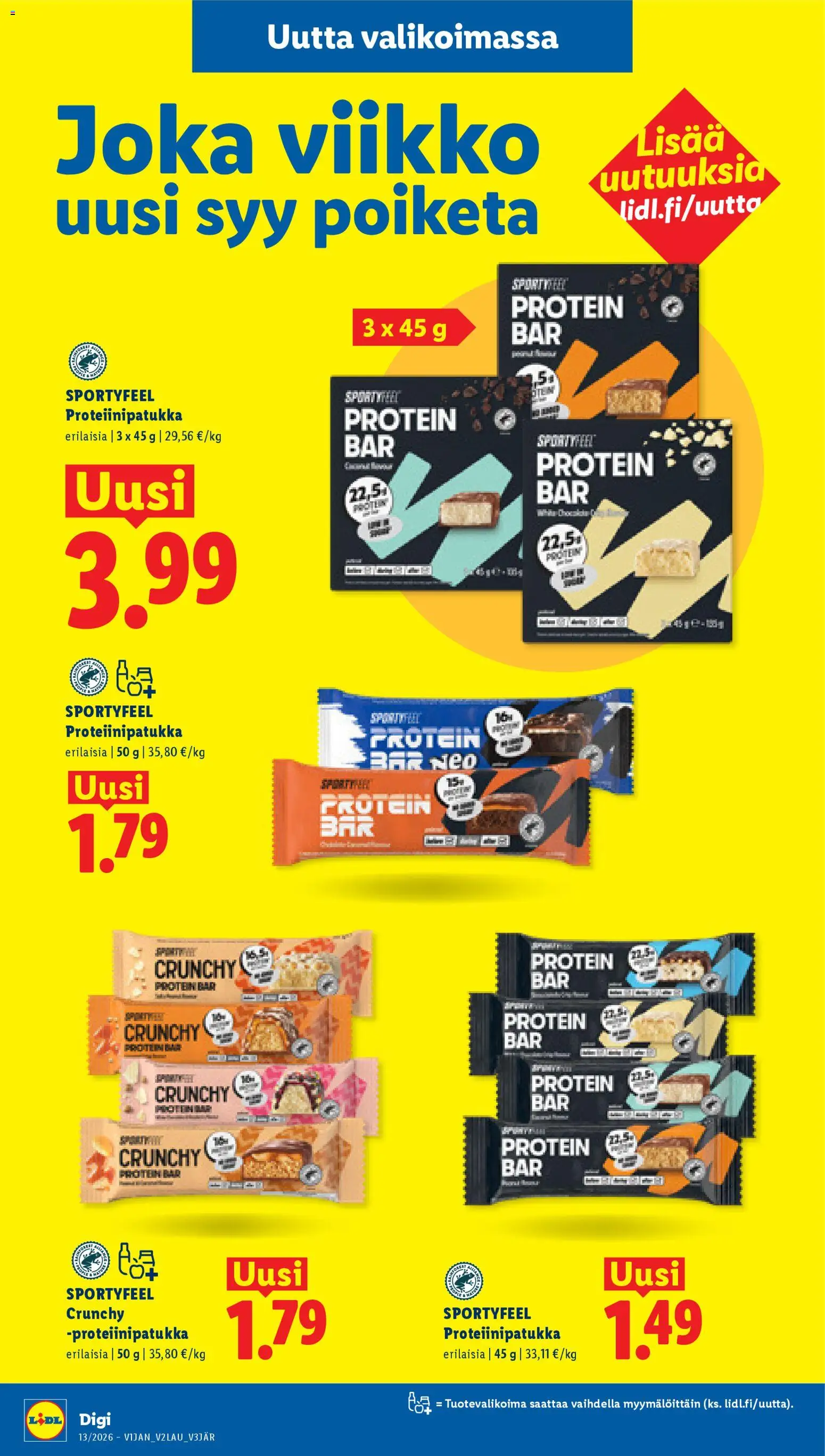 Lidl tarjoukset - Tampere – voimassa 26.03.2026 alkaen | Sivu: 20 | Tuotteet: Proteiinipatukka
