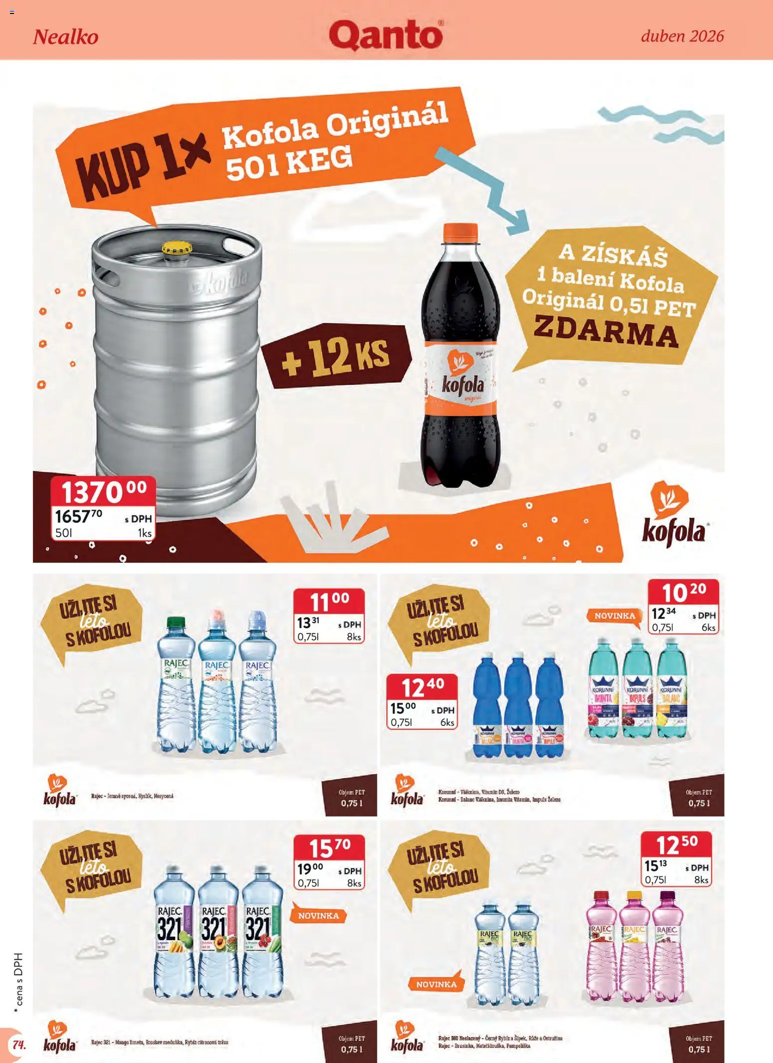 Astur & Qanto leták - Velkoobchod 04/2026 od 01.04.2026 | Strana: 74 | Produkty: Mango, Citronová tráva, Kofola