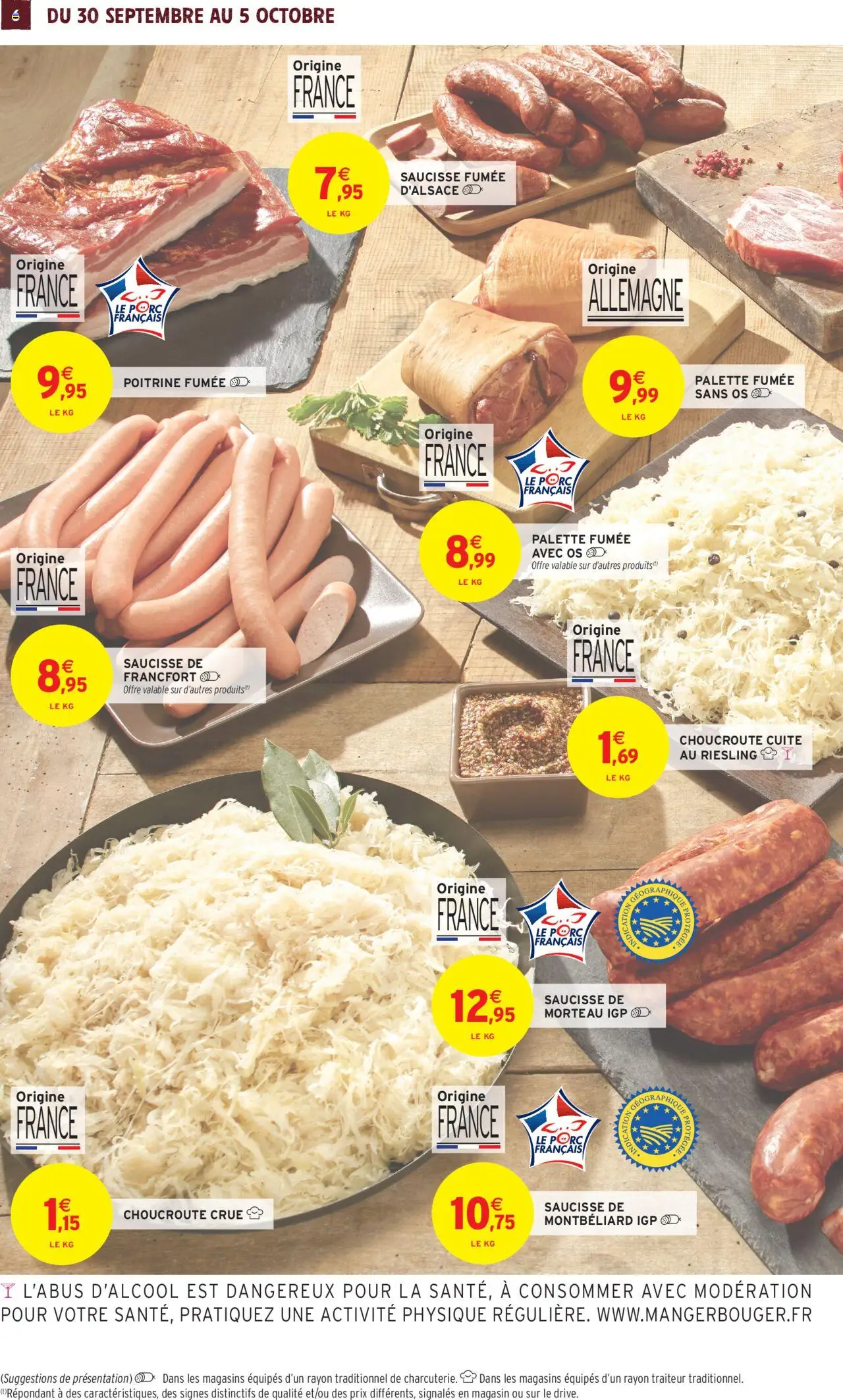 | Page: 6 | Produits: Choucroute crue, Saucisse, Saucisse de francfort, Choucroute cuite