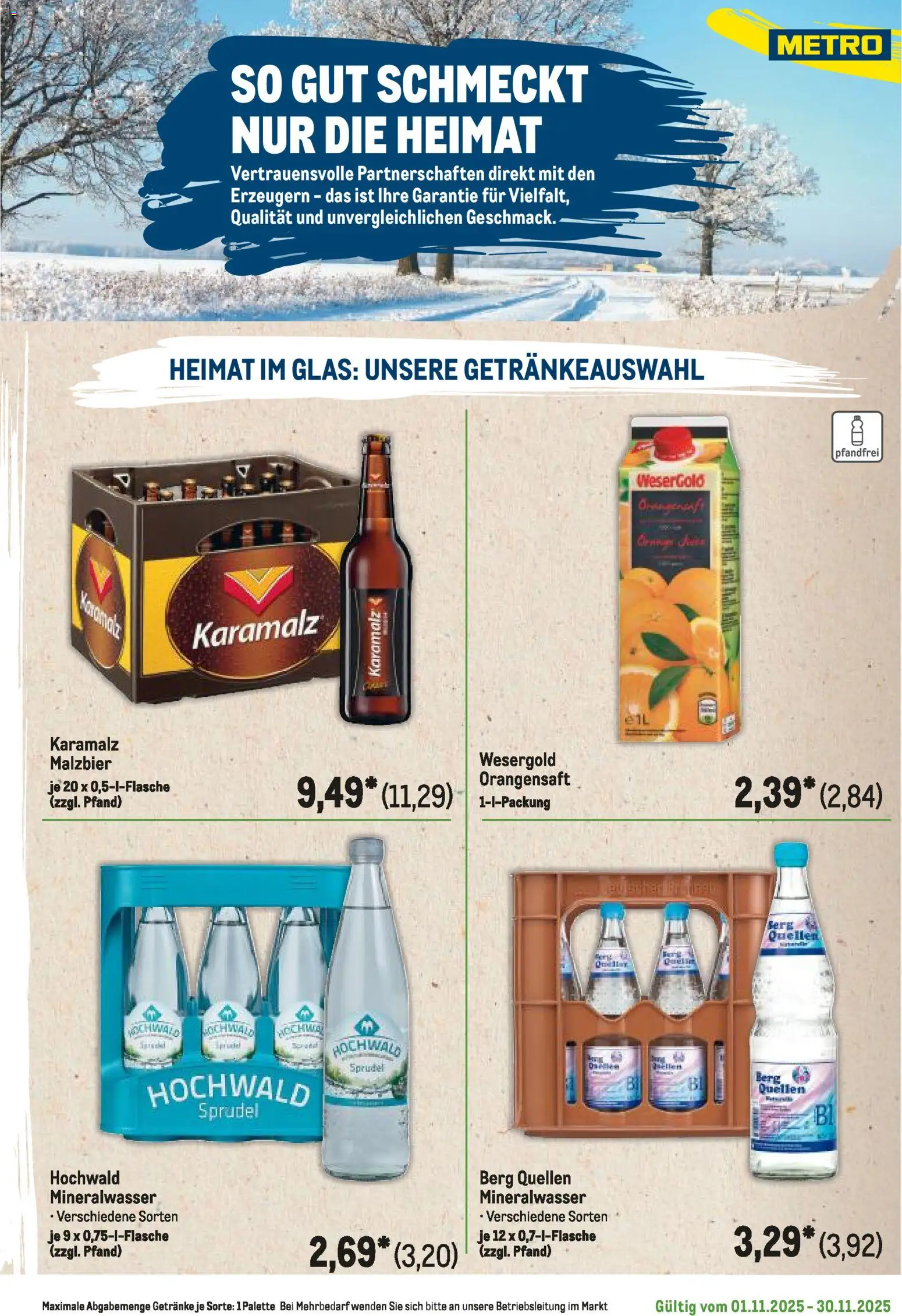 Metro Regionaler Flyer – gültig ab 01.11.2025 | Seite: 65 | Produkte: Orangensaft, Mineralwasser