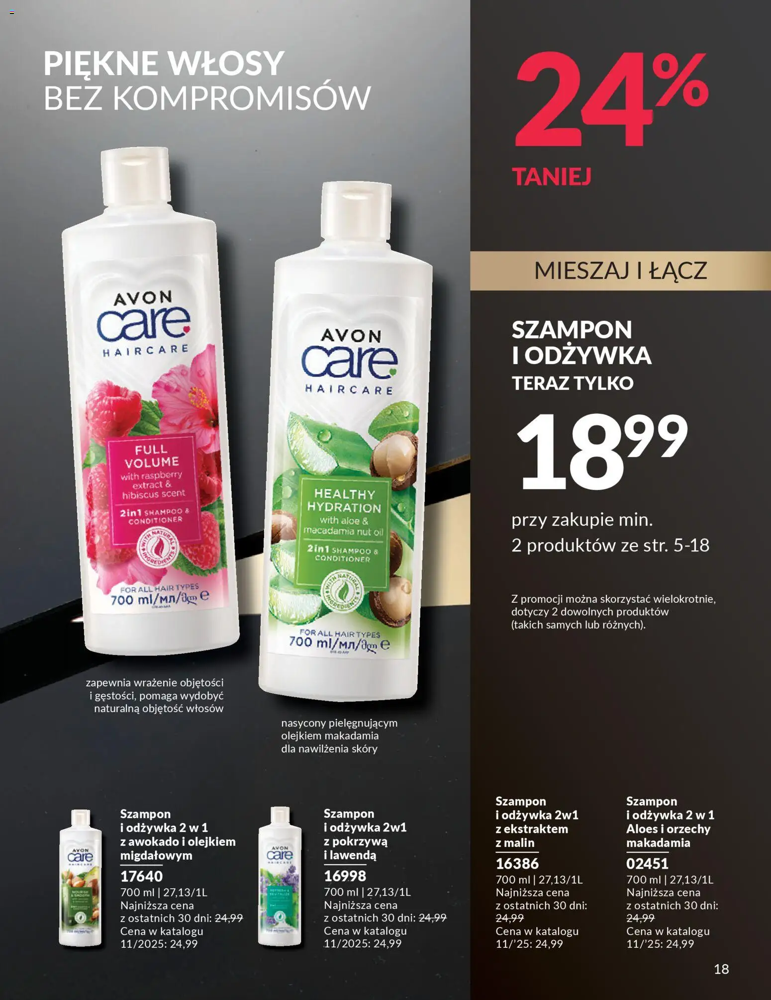 Avon Black Friday od 13.11.2025 | Strona: 18 | Produkty: Szampon, Odżywka, Orzechy, Awokado