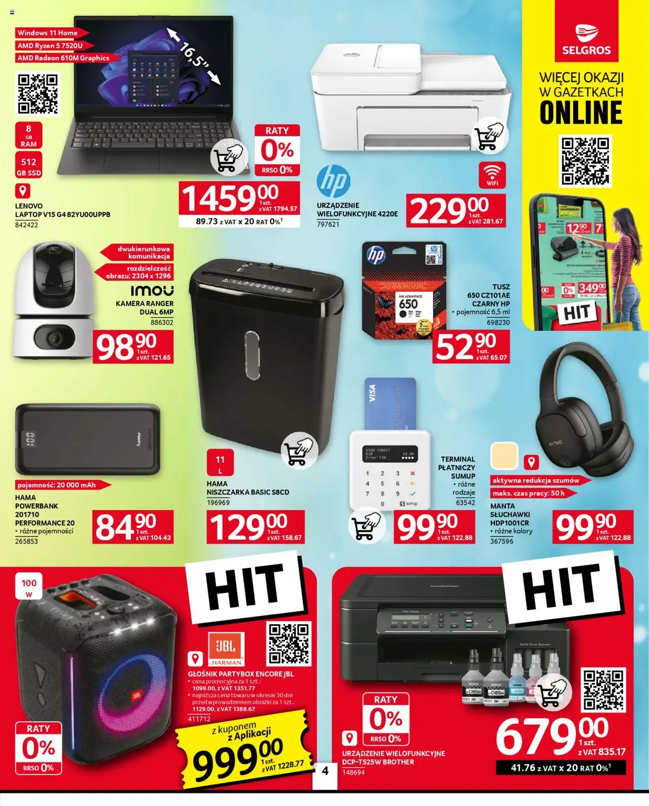 Selgros cash&carry Gazetka - Oferta przemysłowa od 14.08.2025 | Strona: 6 | Produkty: Laptop, Słuchawki, Niszczarka, Powerbank