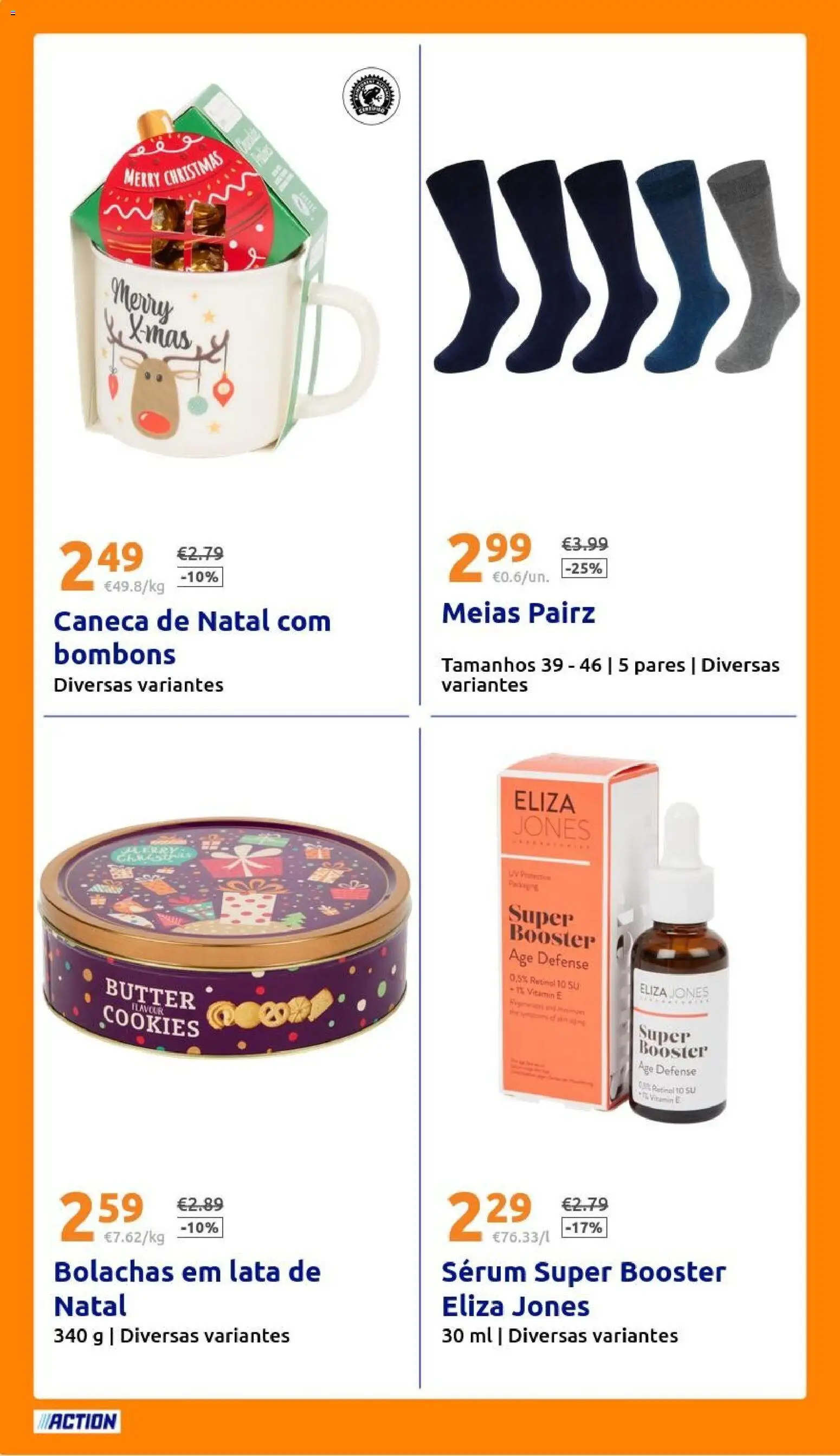 Action - Action PT week 46 2025 │ válido de 12.11.2025 | Página: 22 | Produtos: Bolachas, Caneca, Sérum, Meias