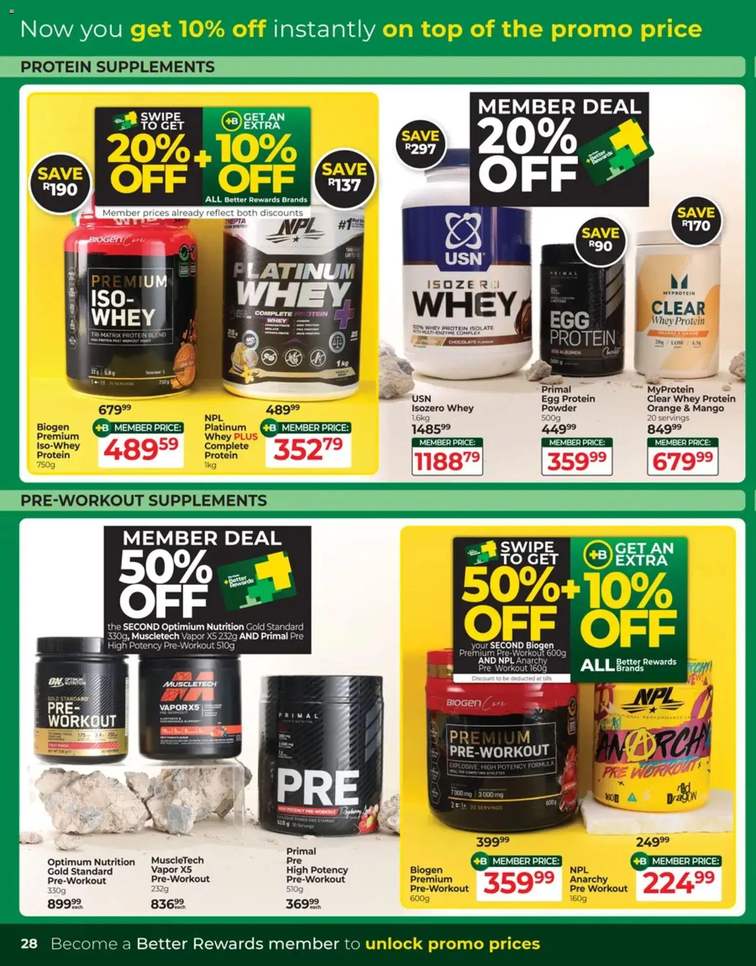 New Dis-Chem catalogue – valid from 13.01.2026 | Page: 28 | Products: Detergente líquido, Chocolate, Powder, Supplements