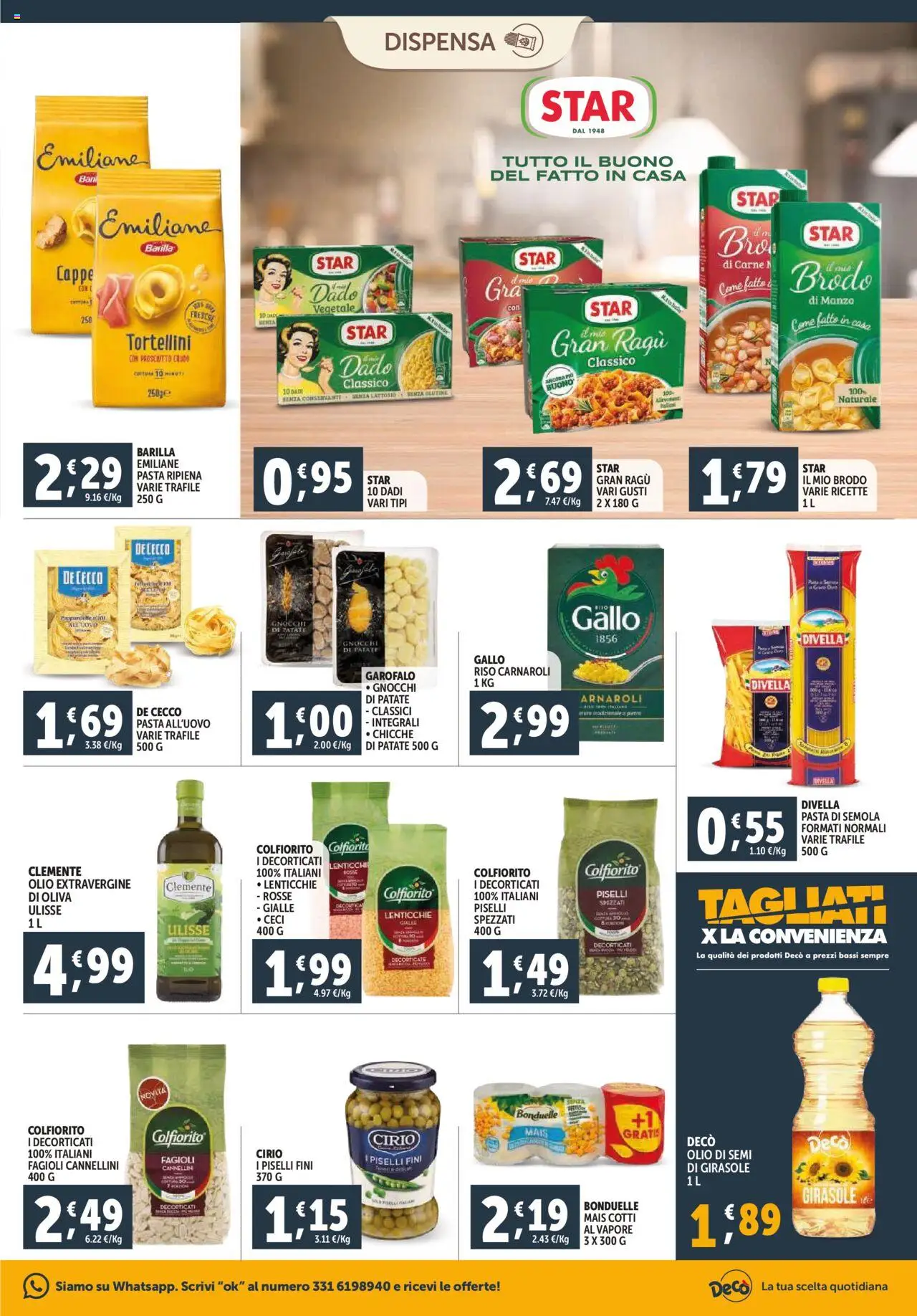 Volantino Decò del 16.10.2025 | Pagina: 15 | Prodotti: Pasta, Ragú, Piselli, Gnocchi