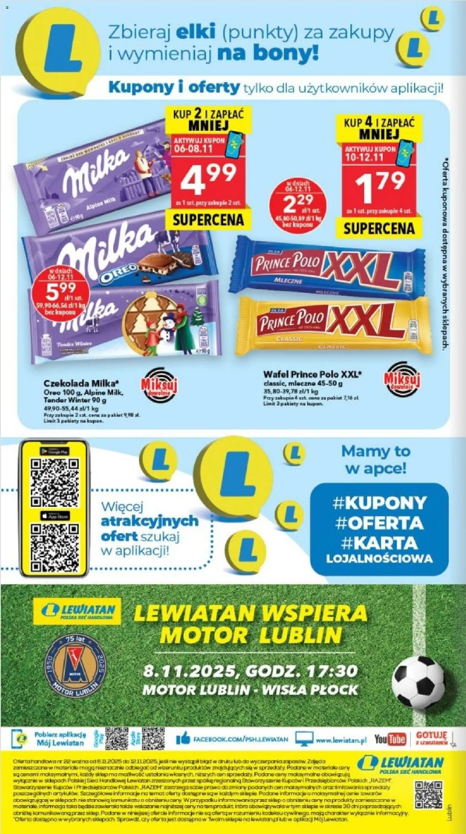 Lewiatan gazetka - Lublin od 06.11.2025 | Strona: 8 | Produkty: Prince polo xxl, Milka, Czekolada