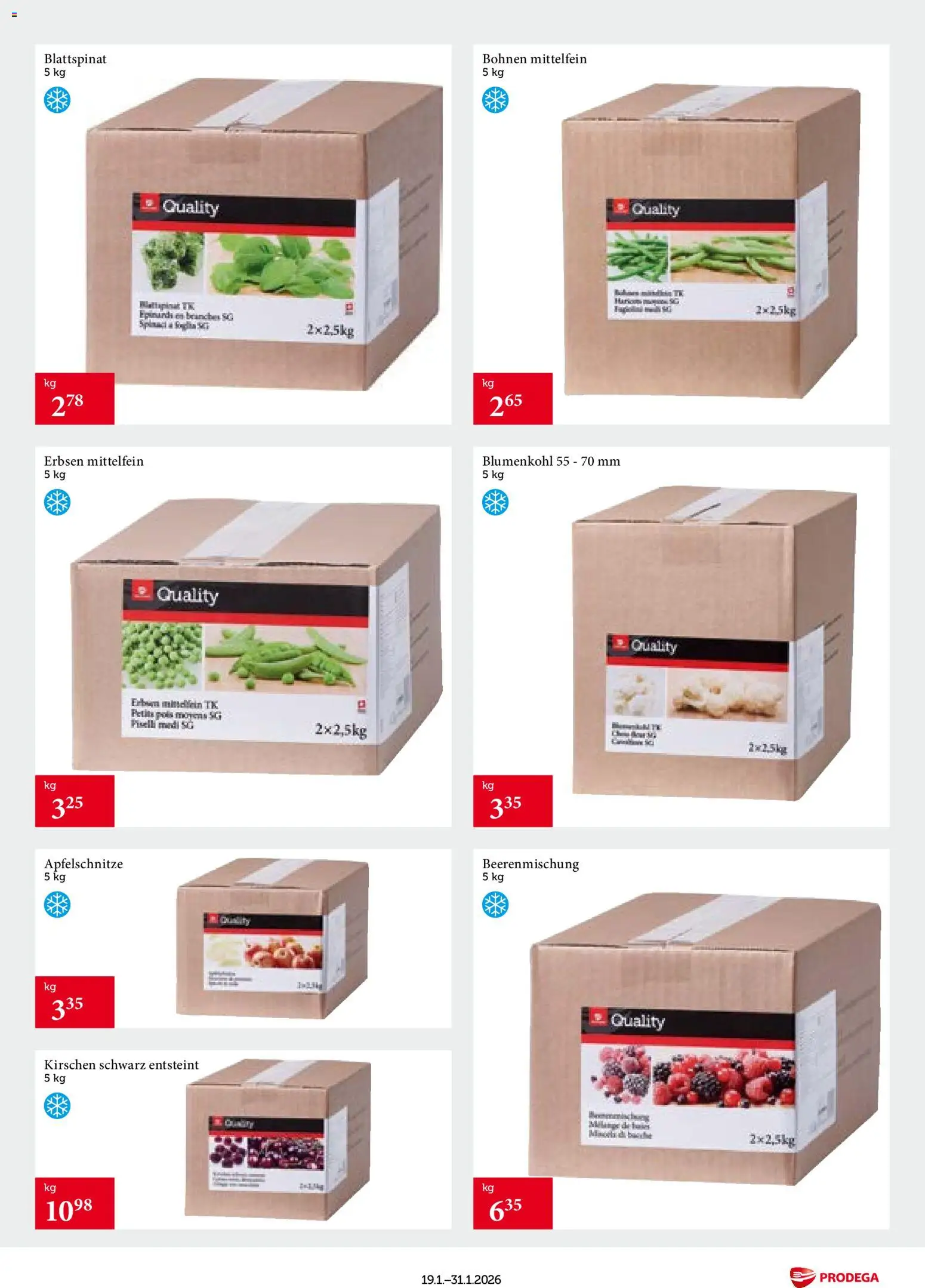 Prodega Aktionen Transgourmet Quality – gültig ab 19.01.2026 | Seite: 3 | Produkte: Kirschen, Blumenkohl, Erbsen