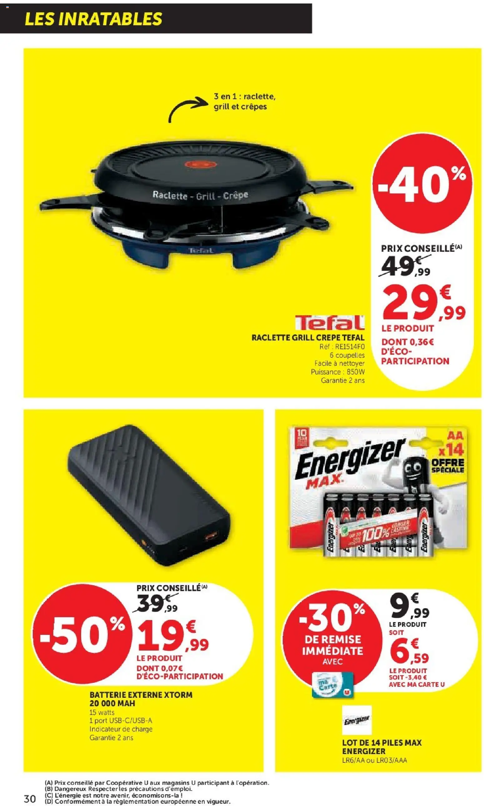 {H1} | Page: 30 | Produits: Grill, Raclette, Batterie, Piles