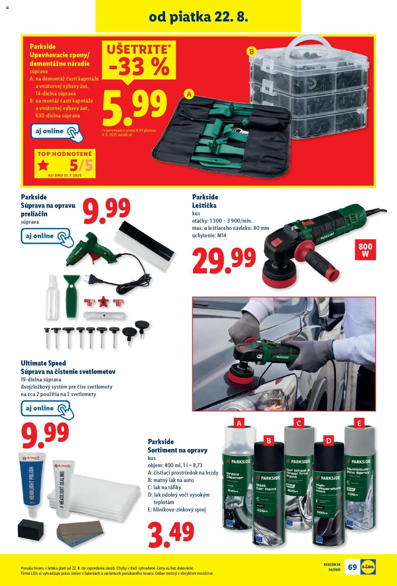 Lidl leták │ platný od 18.08.2025 | Strana: 93 | Produkty: Náradie, Parkside, Čistiaci prostriedok