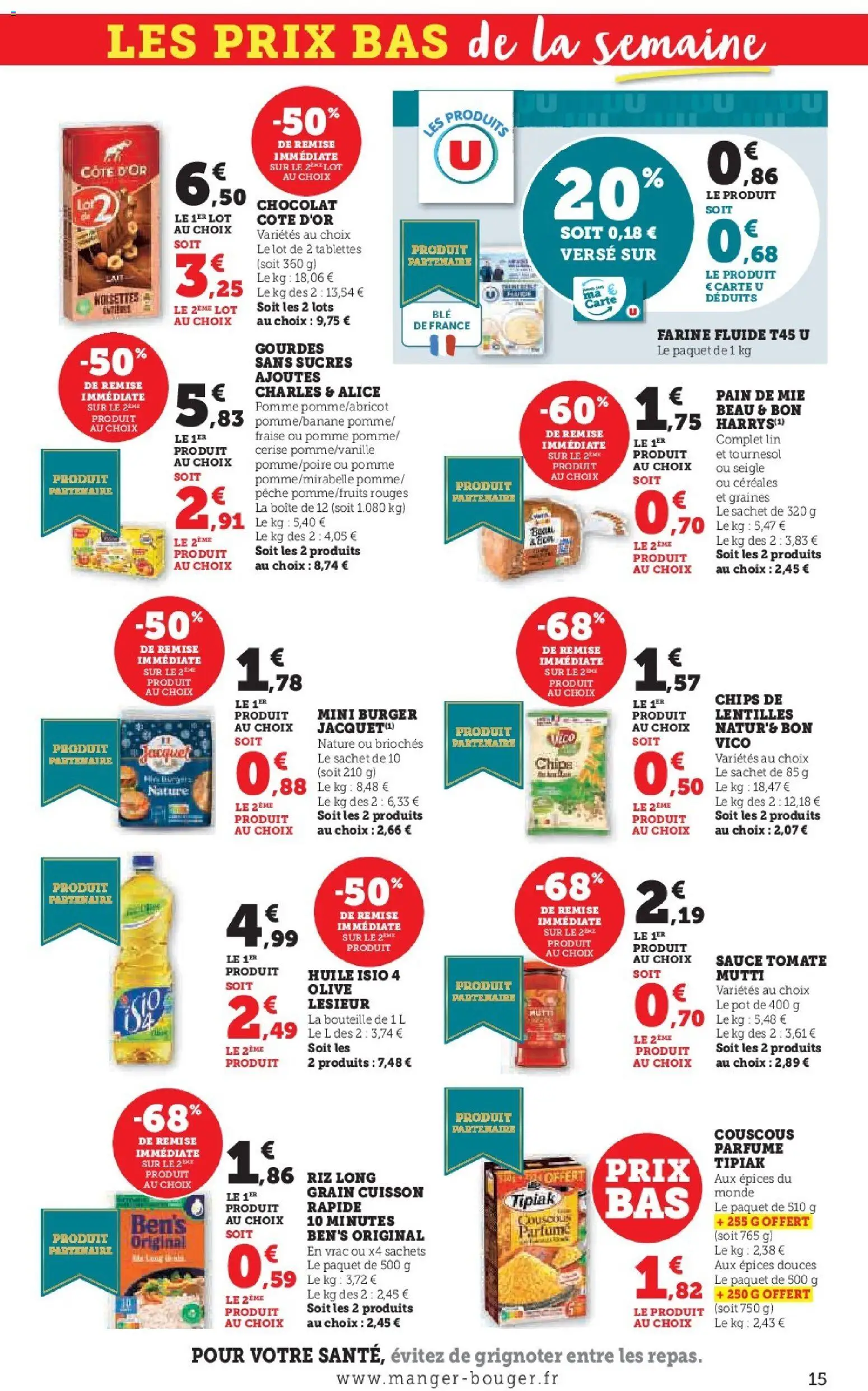 {H1} | Page: 15 | Produits: Fraise, Pain de mie, Huile, Pain