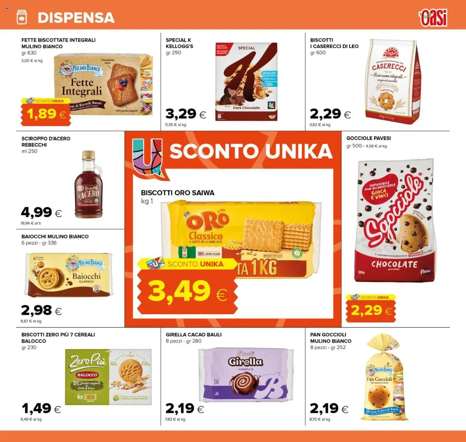 Volantino Oasi del 01.12.2025 | Pagina: 25 | Prodotti: Biscotti, Olio, Cacao, Fette biscottate