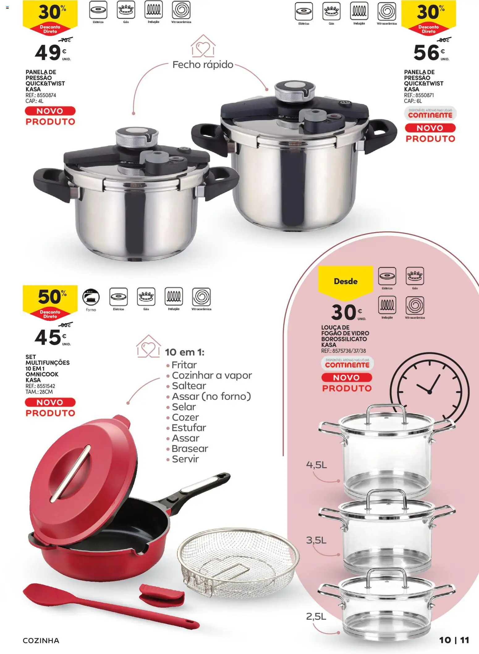 Continente - Tudo para a Casa │ válido de 24.02.2026 | Página: 11 | Produtos: Forno, Forno elétrico, Panela, Panela de pressão