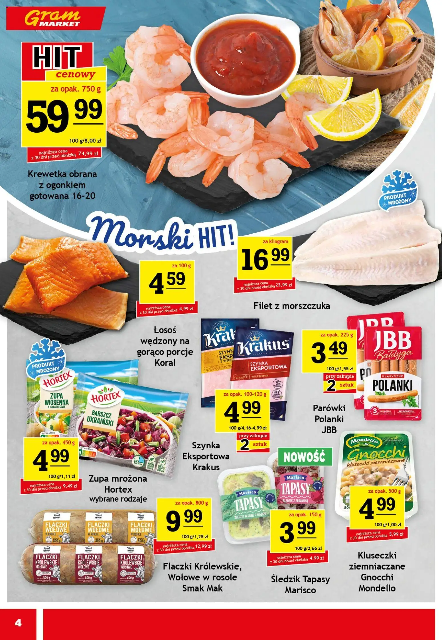 Gram Market Gazetka od 05.11.2025 | Strona: 4 | Produkty: Mak, Szynka, Łosoś, Zupa