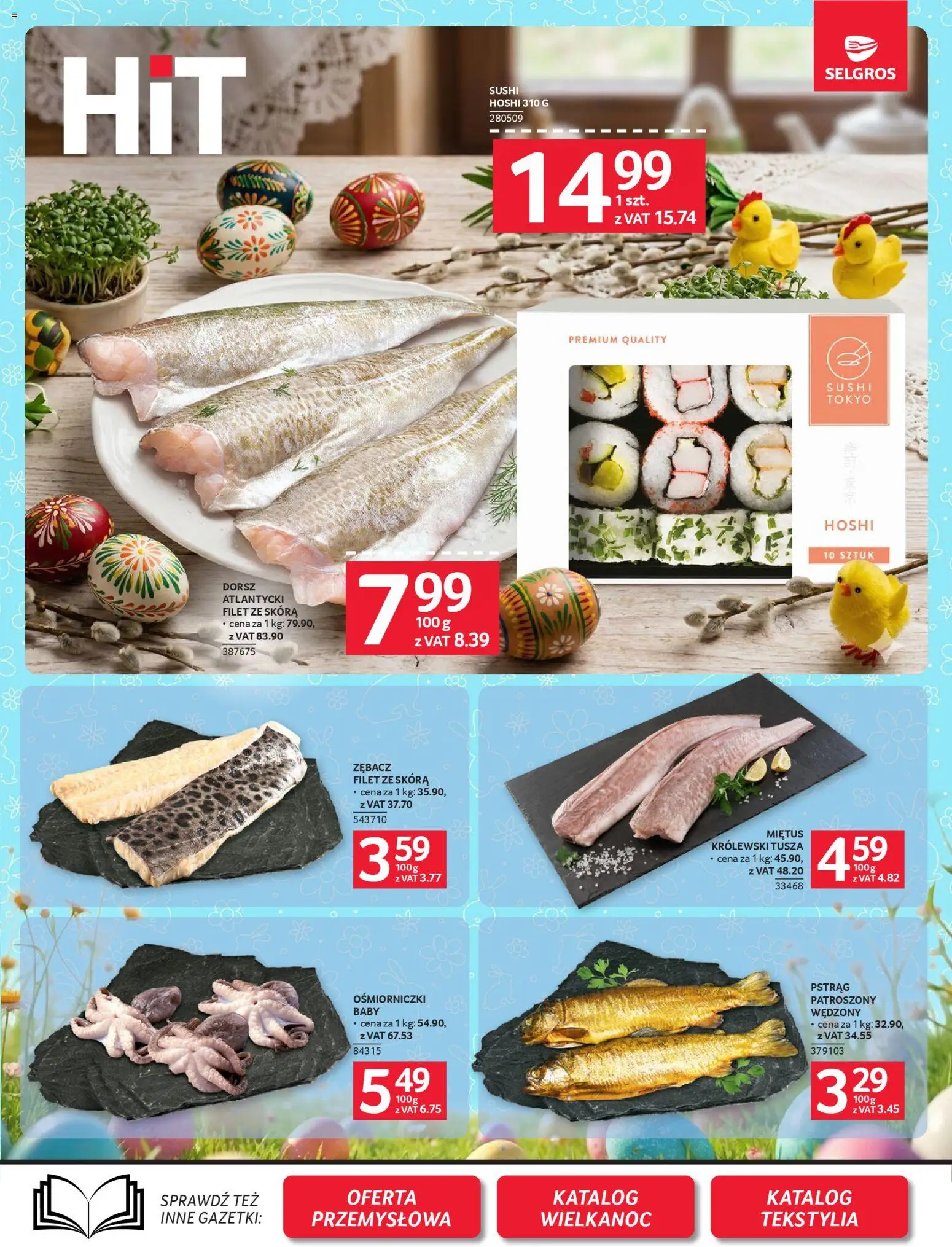 Selgros cash&carry gazetka od 19.03.2026 | Strona: 5 | Produkty: Dorsz atlantycki, Pstrąg, Dorsz, Sushi