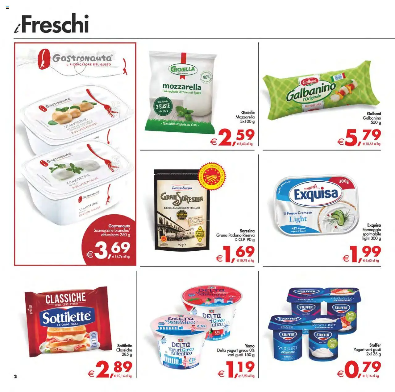 Volantino Decò del 14.10.2025 | Pagina: 2 | Prodotti: Yogurt, Mozzarella, Latte, Formaggio
