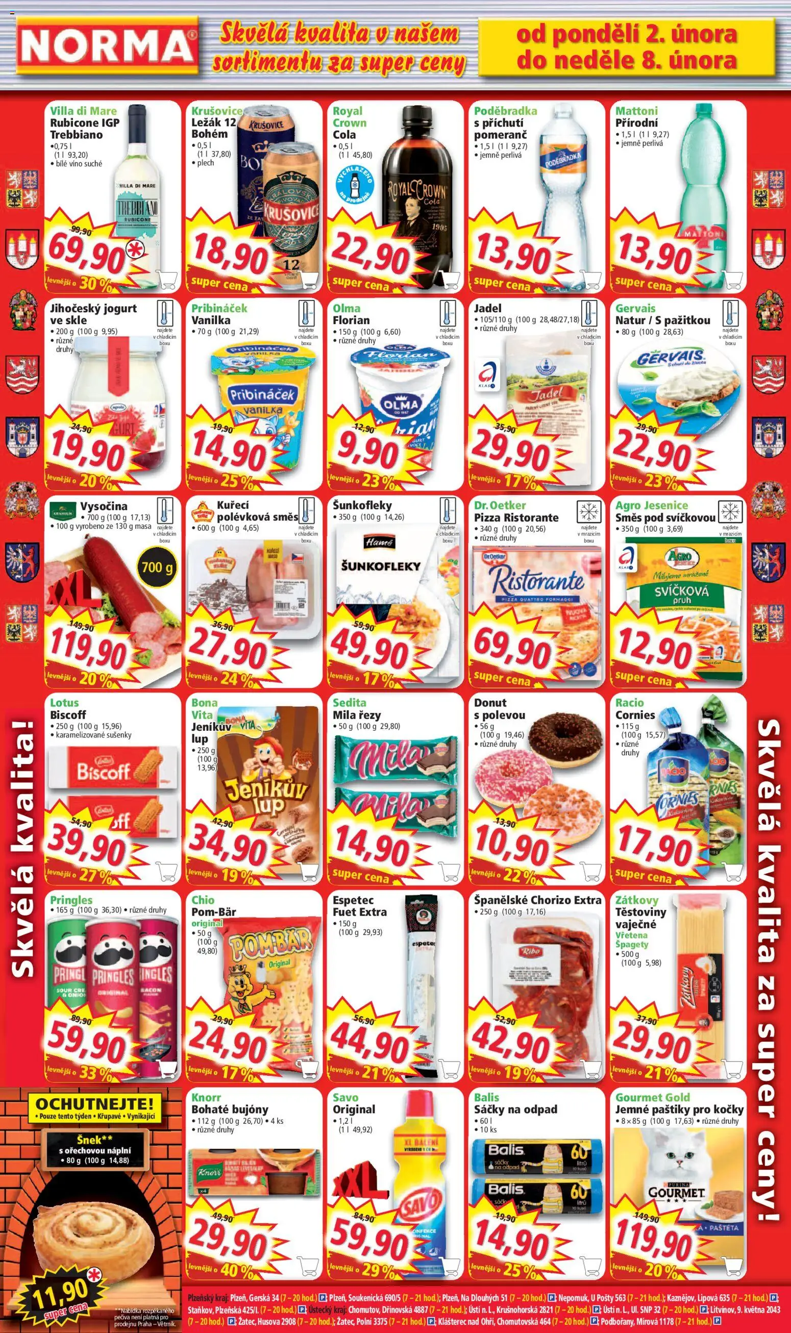 Norma leták od 01.02.2026 | Strana: 6 | Produkty: Pizza Quattro Formaggi, Pribináček, Plech, Fuet