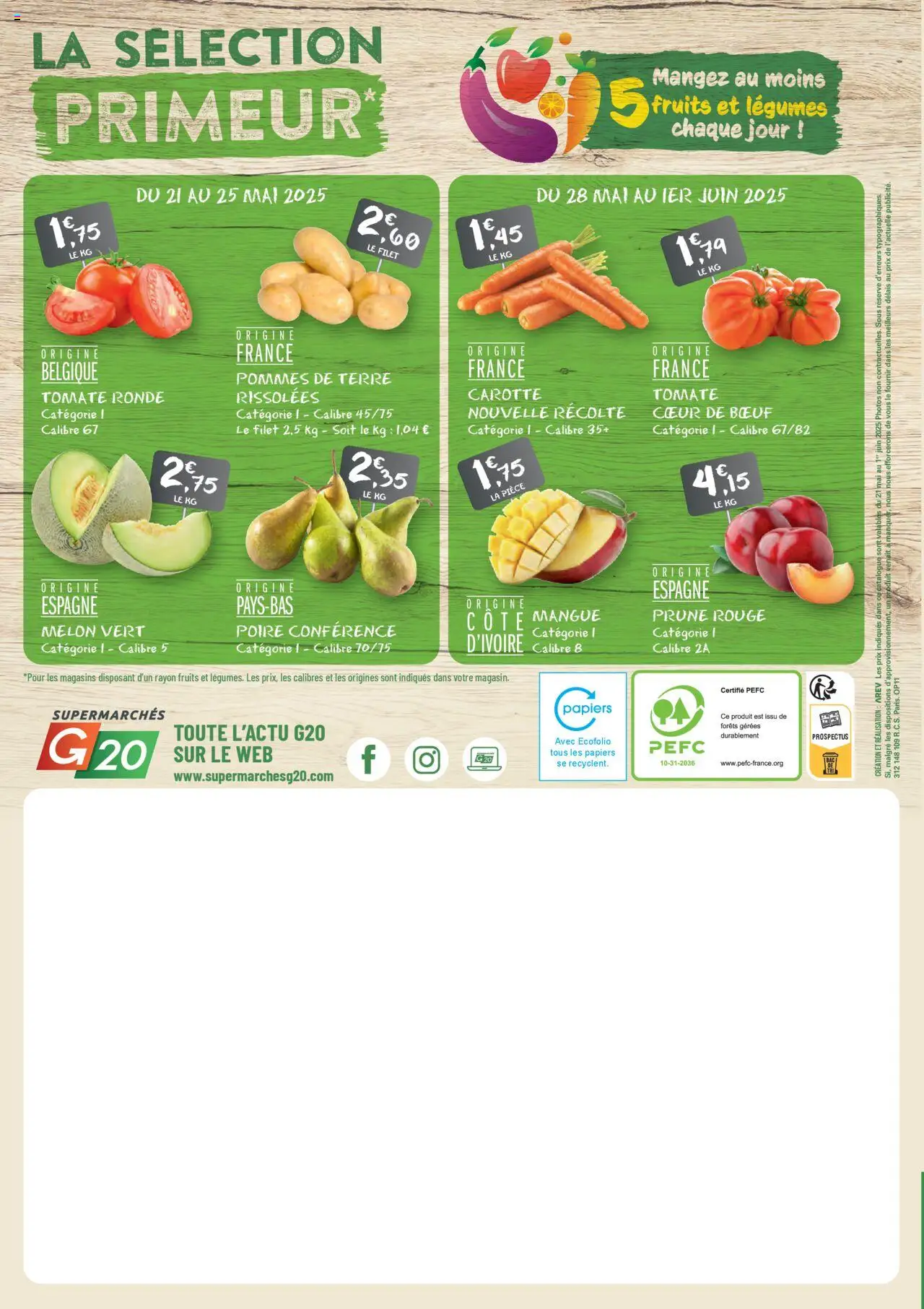  | Page: 20 | Produits: Mangue, Melon, Poire, Pommes